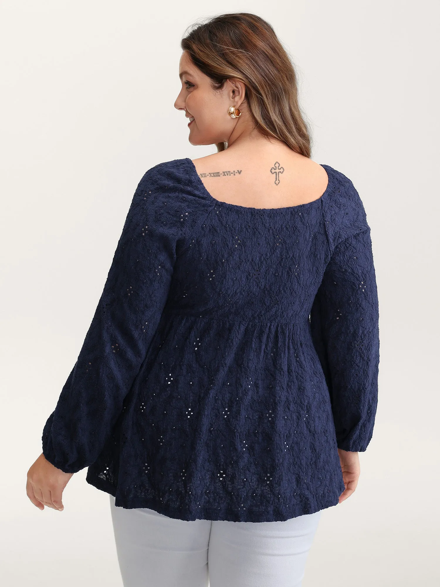 Ruched Bodice Lantern Sleeve Knit Top sold by Bloomchic product image thumbnail 4