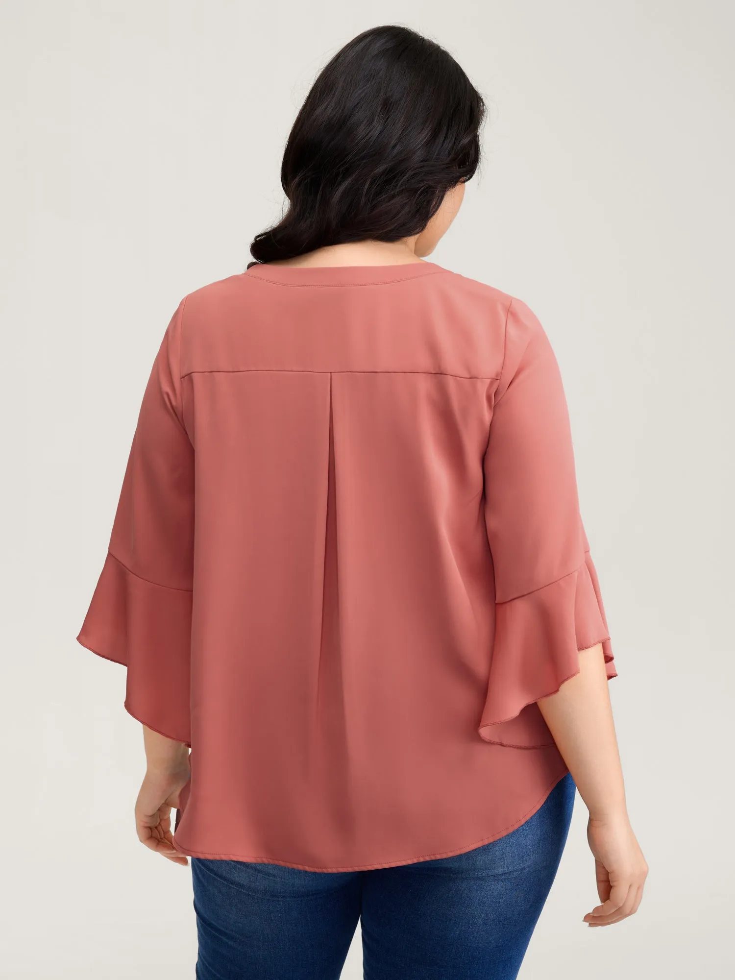 Textured Ruffled Sleeve Flowy Blouse sold by Bloomchic product image thumbnail 4