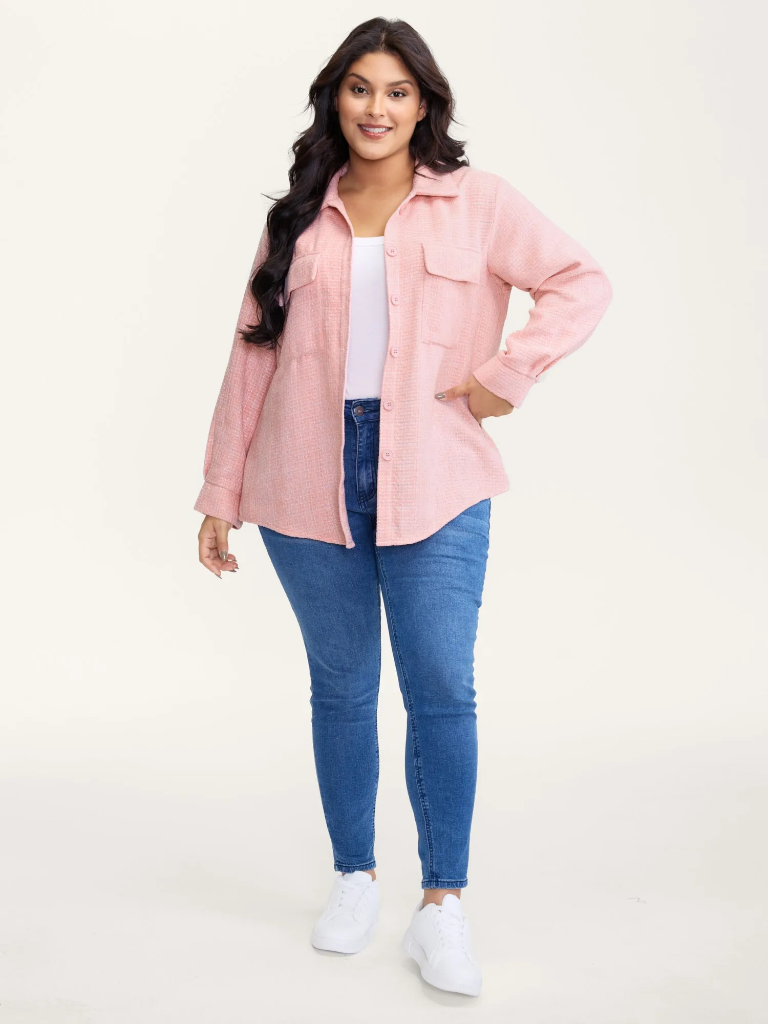 Chest Flaps Textured Button-Down Jacket sold by Bloomchic product image thumbnail 3