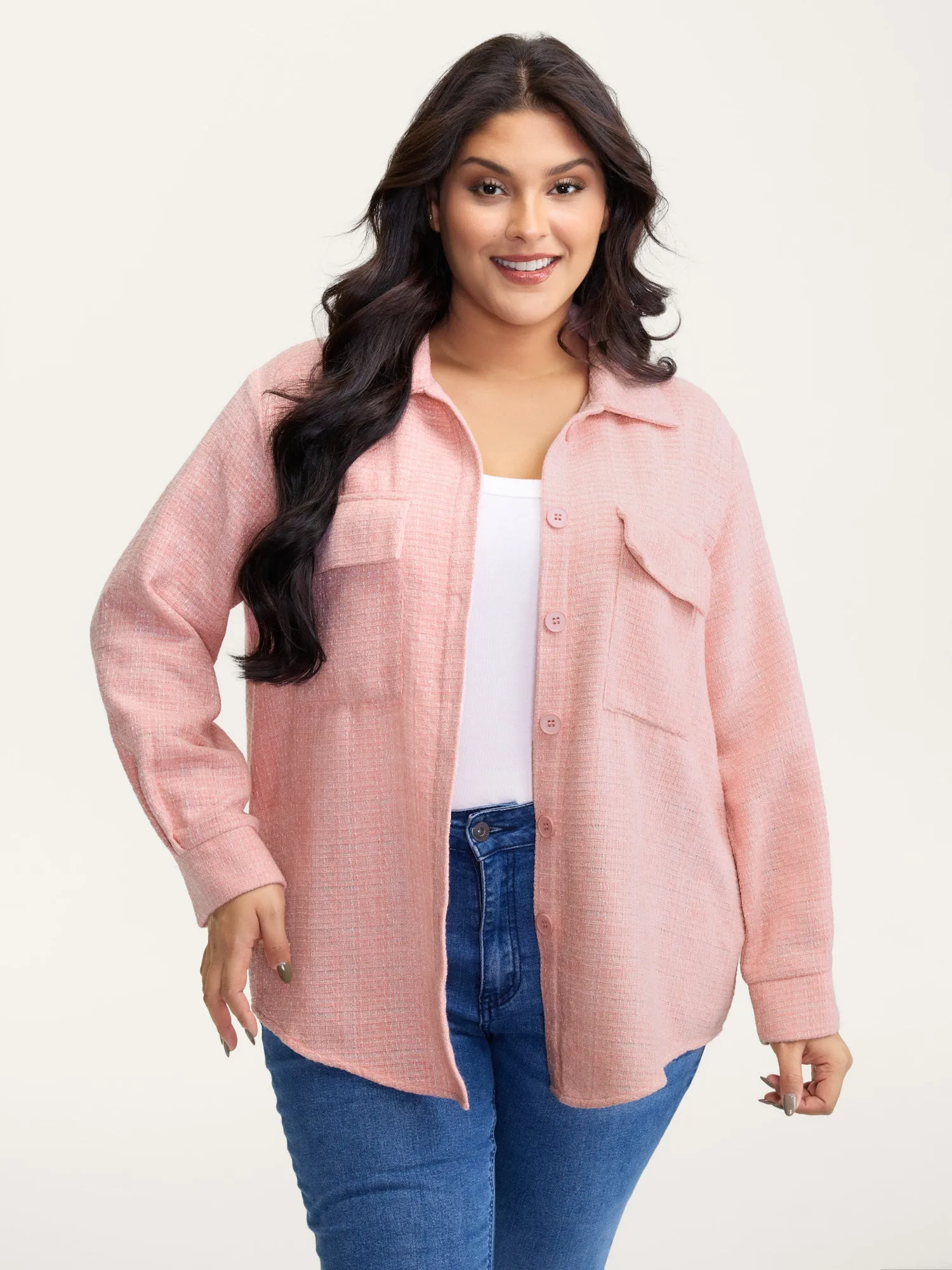 Chest Flaps Textured Button-Down Jacket sold by Bloomchic product image thumbnail 2