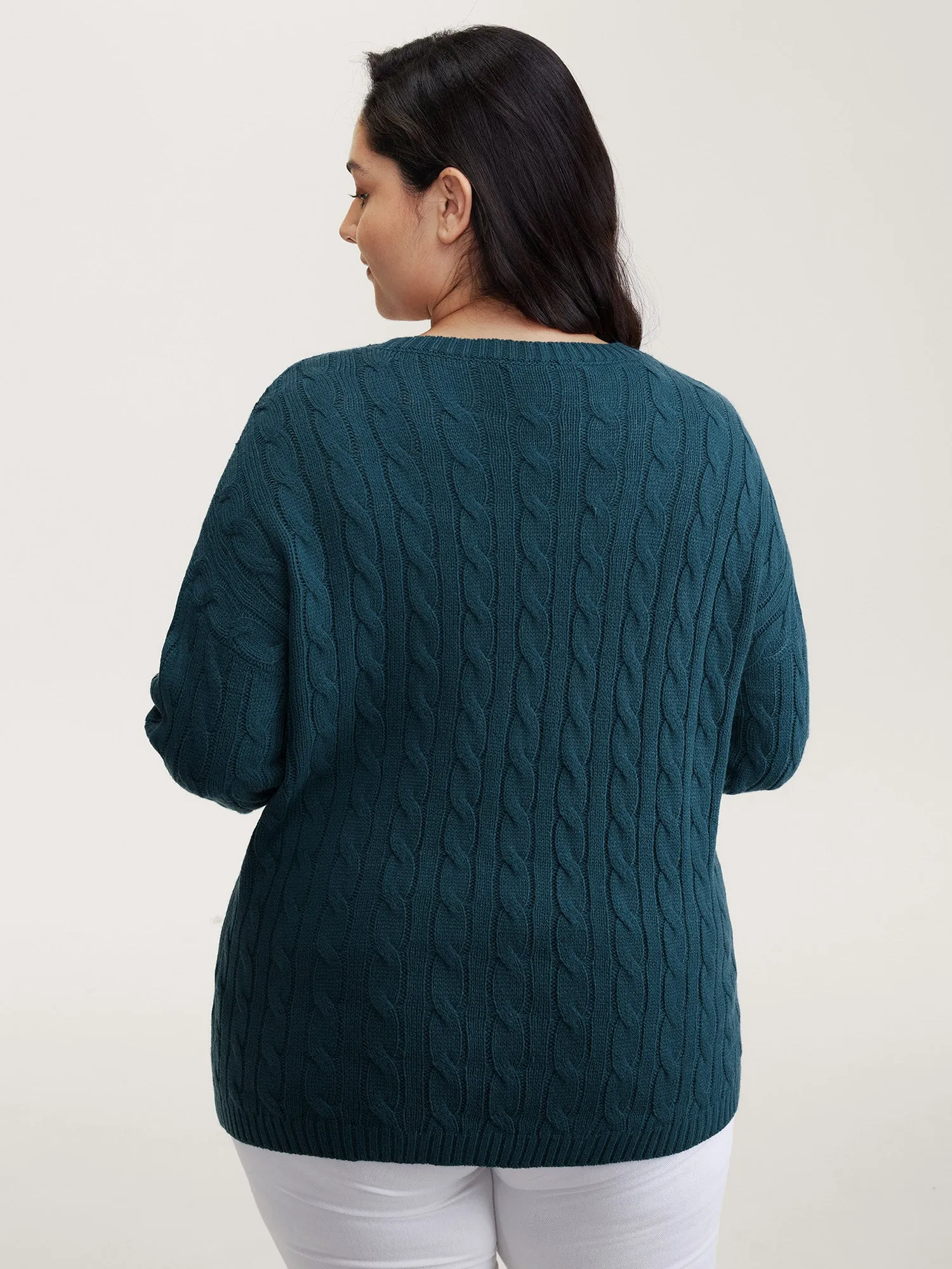 Floral Embroidered Cable Knit Pullover sold by Bloomchic product image thumbnail 4