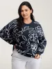 Round Neck Floral Split Hem Pullover sold by Bloomchic