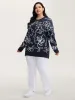 Round Neck Floral Split Hem Pullover sold by Bloomchic