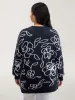 Round Neck Floral Split Hem Pullover sold by Bloomchic