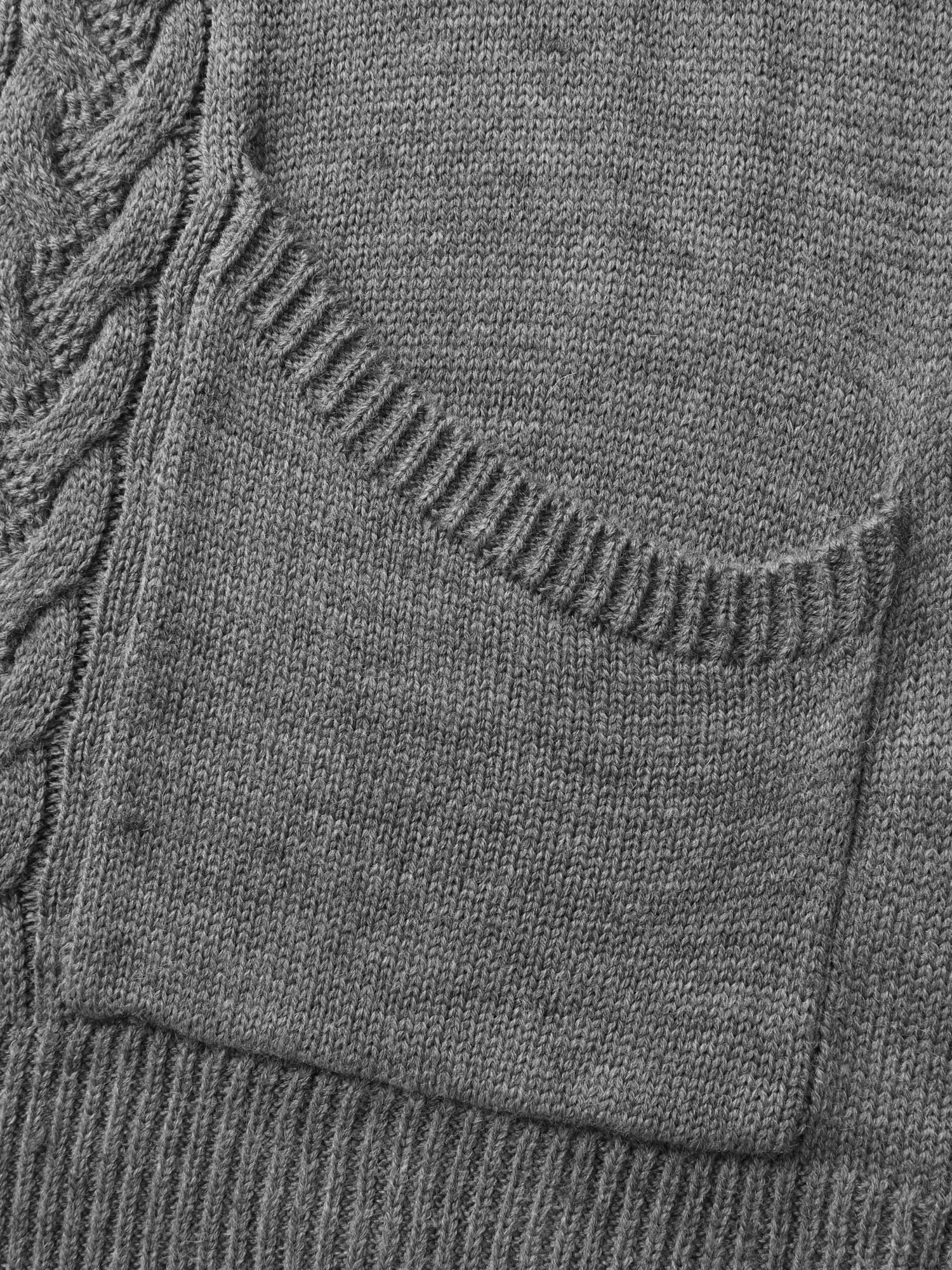 Cable Knit Side Pockets Knit Cardigan sold by Bloomchic product image thumbnail 5