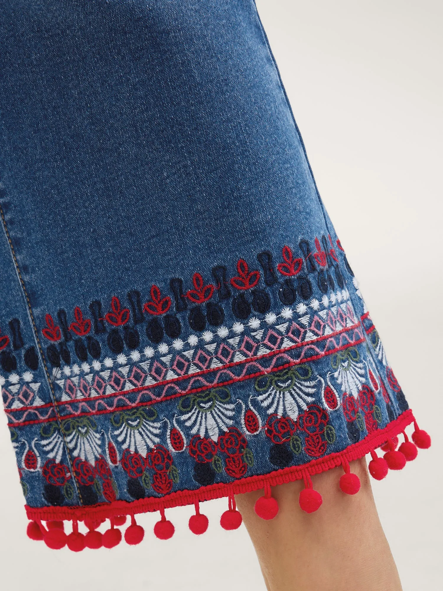 Stretch Christmas Color Contrast Bootcut Jeans sold by Bloomchic product image thumbnail 5