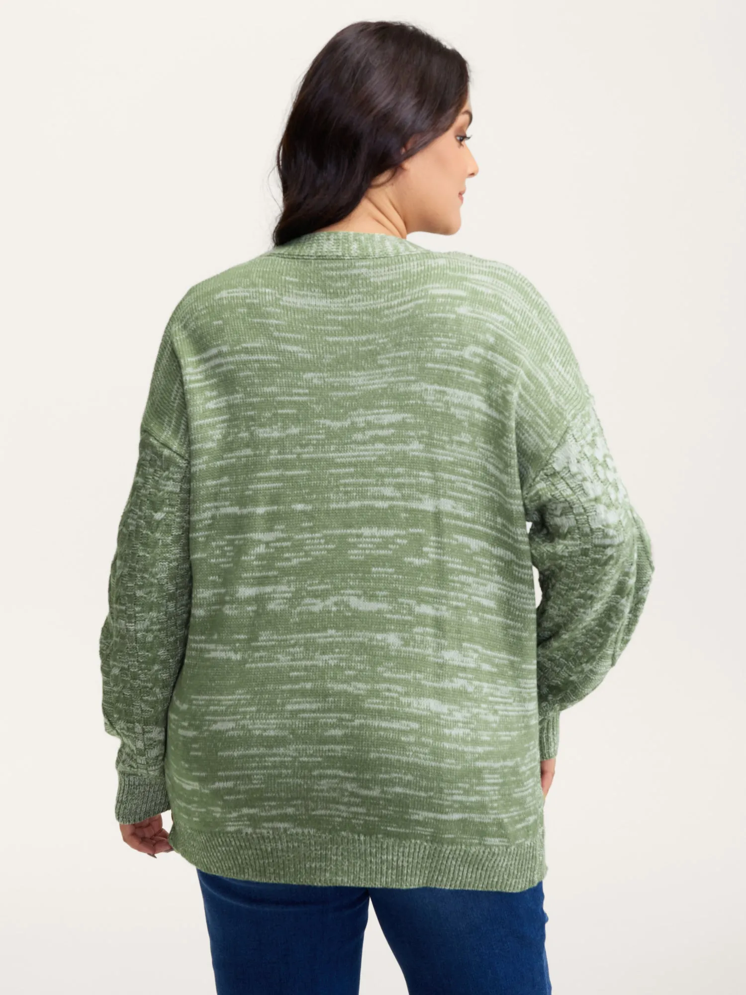 Cable Knit Textured Pockets Knit Cardigan sold by Bloomchic product image thumbnail 4