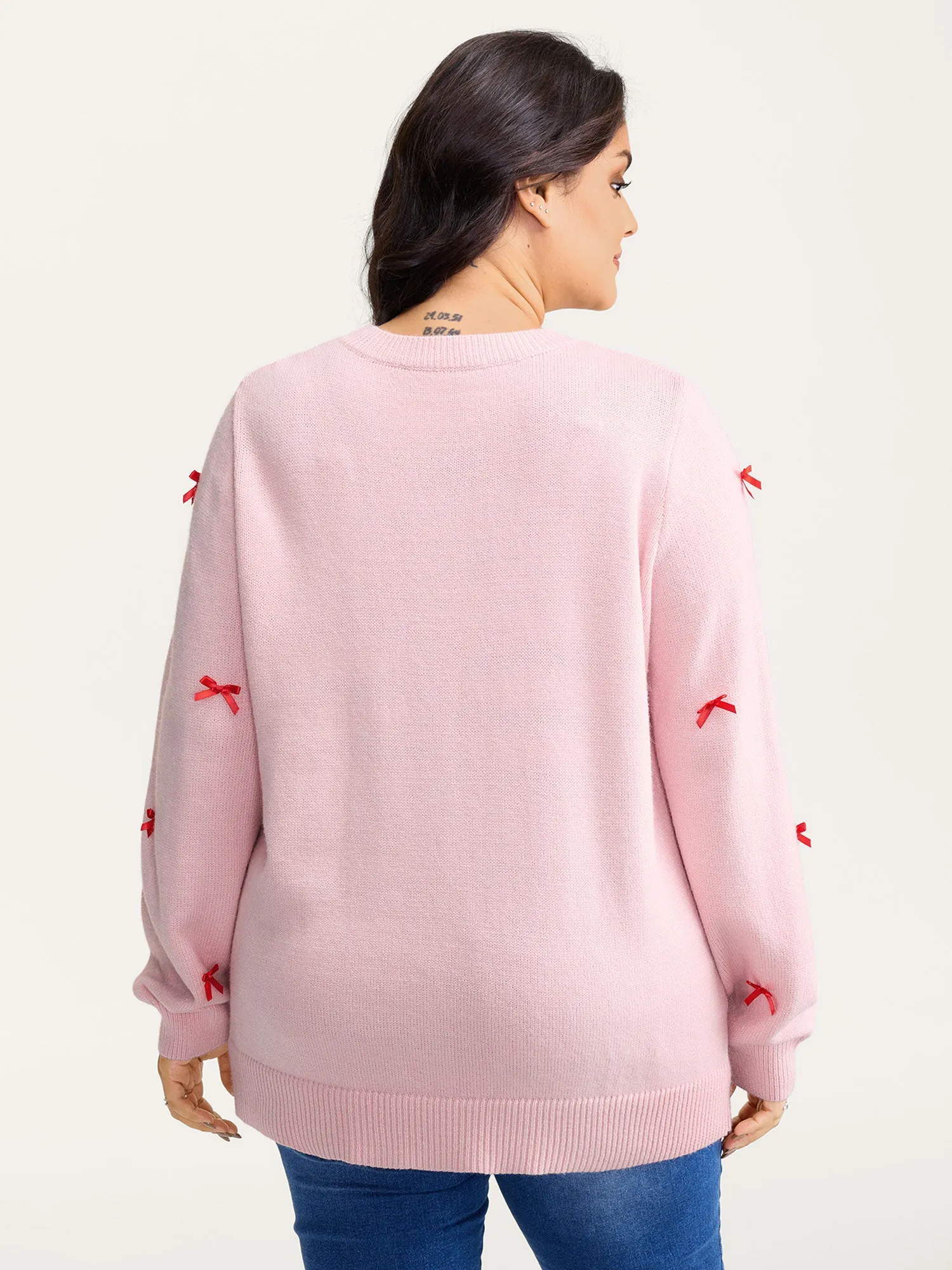 Bowknot Detail Ribbed Hem Pullover sold by Bloomchic product image thumbnail 4