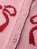 Bowknot Pattern Textured Knit Cardigan sold by Bloomchic