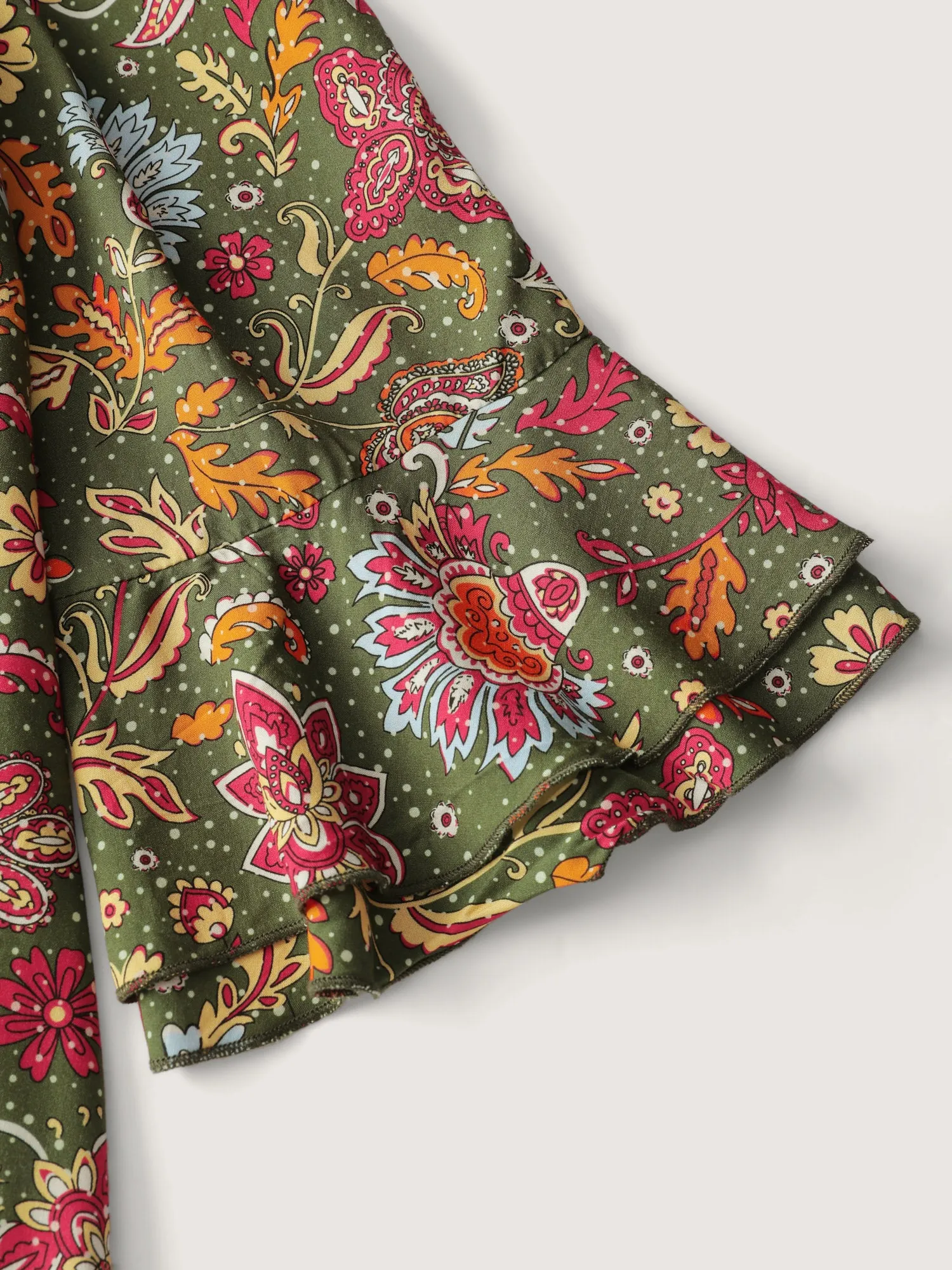 Floral Print Pleated Waist Maxi Dress sold by Bloomchic product image thumbnail 5