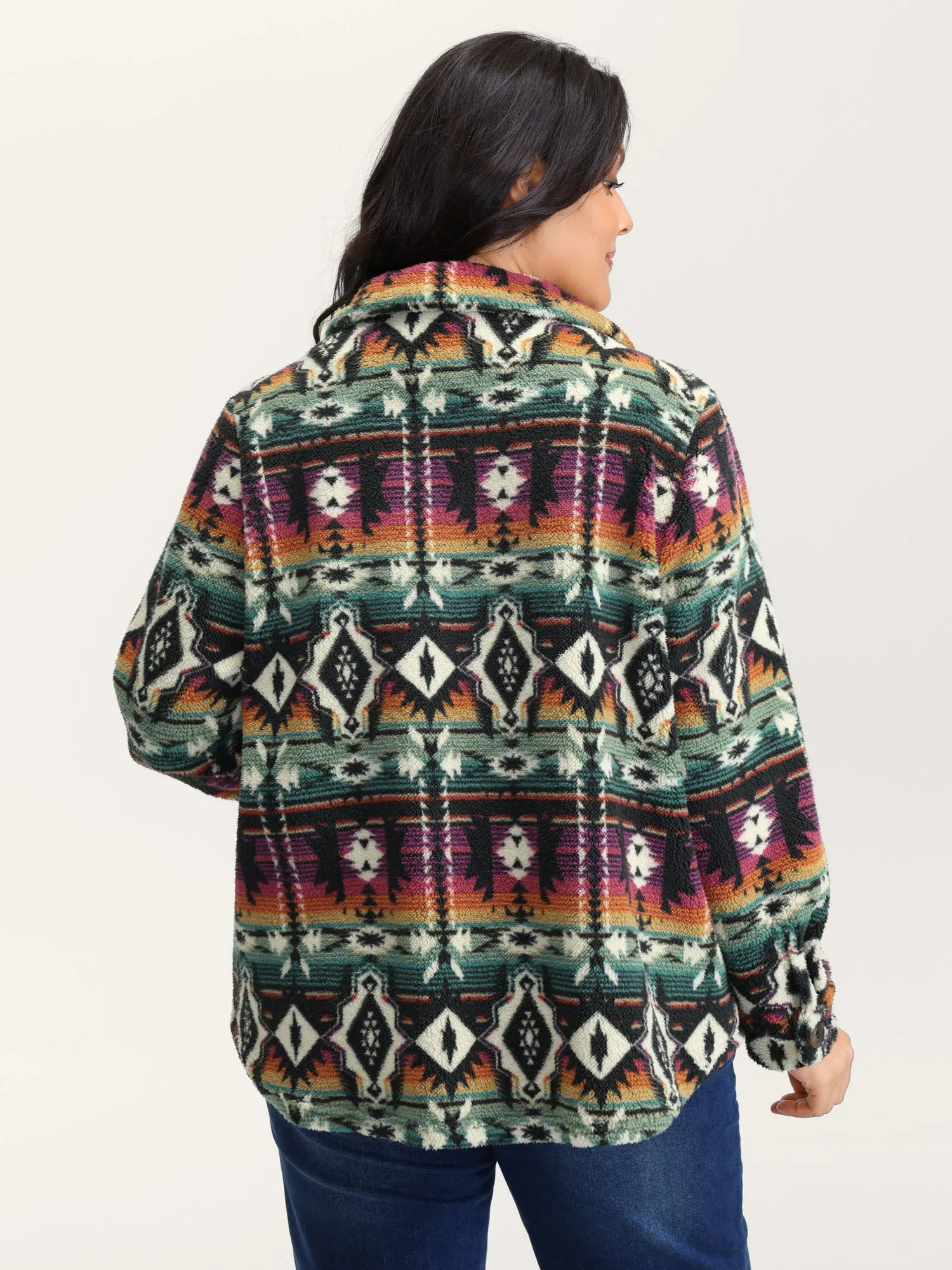 Geometric Velvet Button Pockets Coat sold by Bloomchic product image thumbnail 5