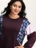 Floral Print Contrast Relaxed-Fit Sweatshirt sold by Bloomchic