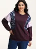 Floral Print Contrast Relaxed-Fit Sweatshirt sold by Bloomchic
