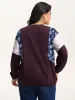 Floral Print Contrast Relaxed-Fit Sweatshirt sold by Bloomchic