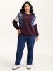 Floral Print Contrast Relaxed-Fit Sweatshirt sold by Bloomchic