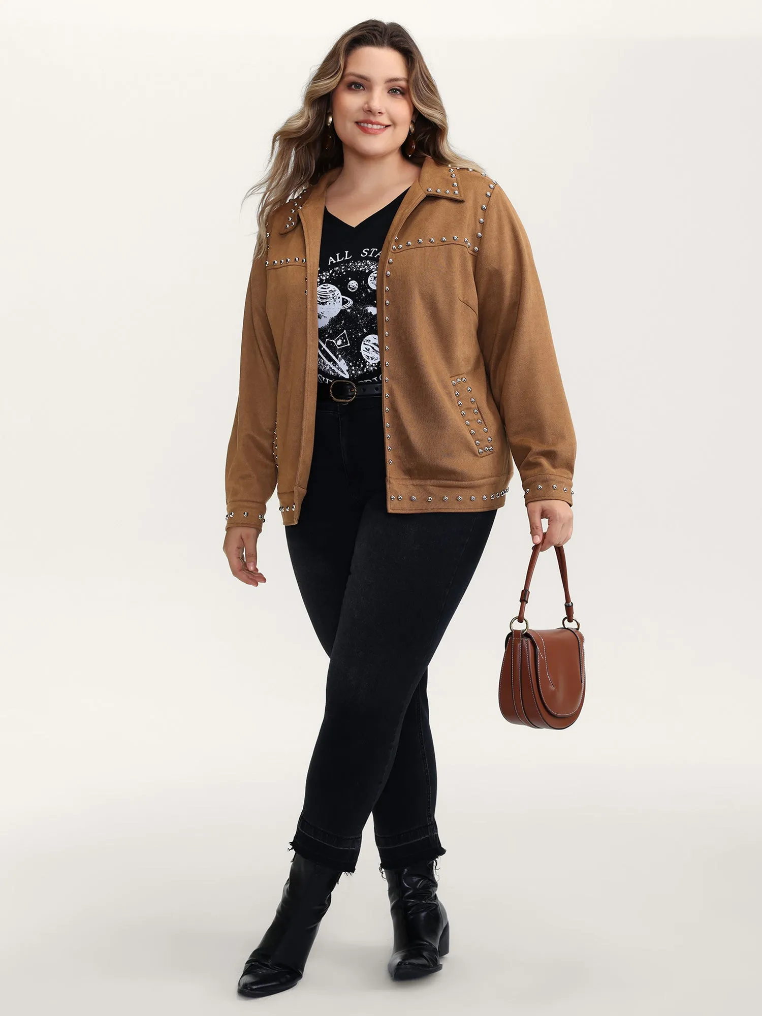 Rivet Open-Front Collar Jacket sold by Bloomchic product image thumbnail 3