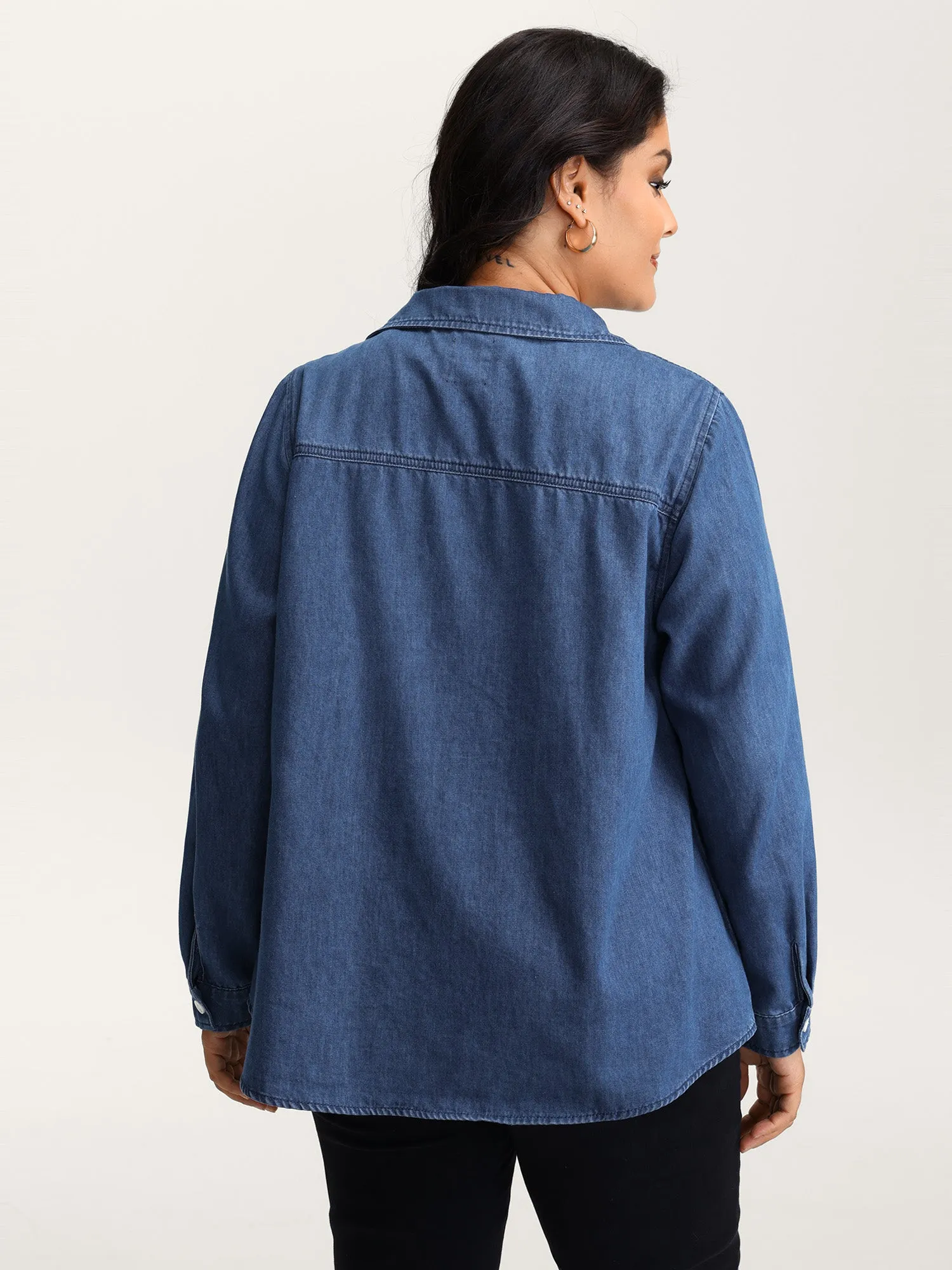Arc Hem Pockets Denim Top sold by Bloomchic product image thumbnail 5
