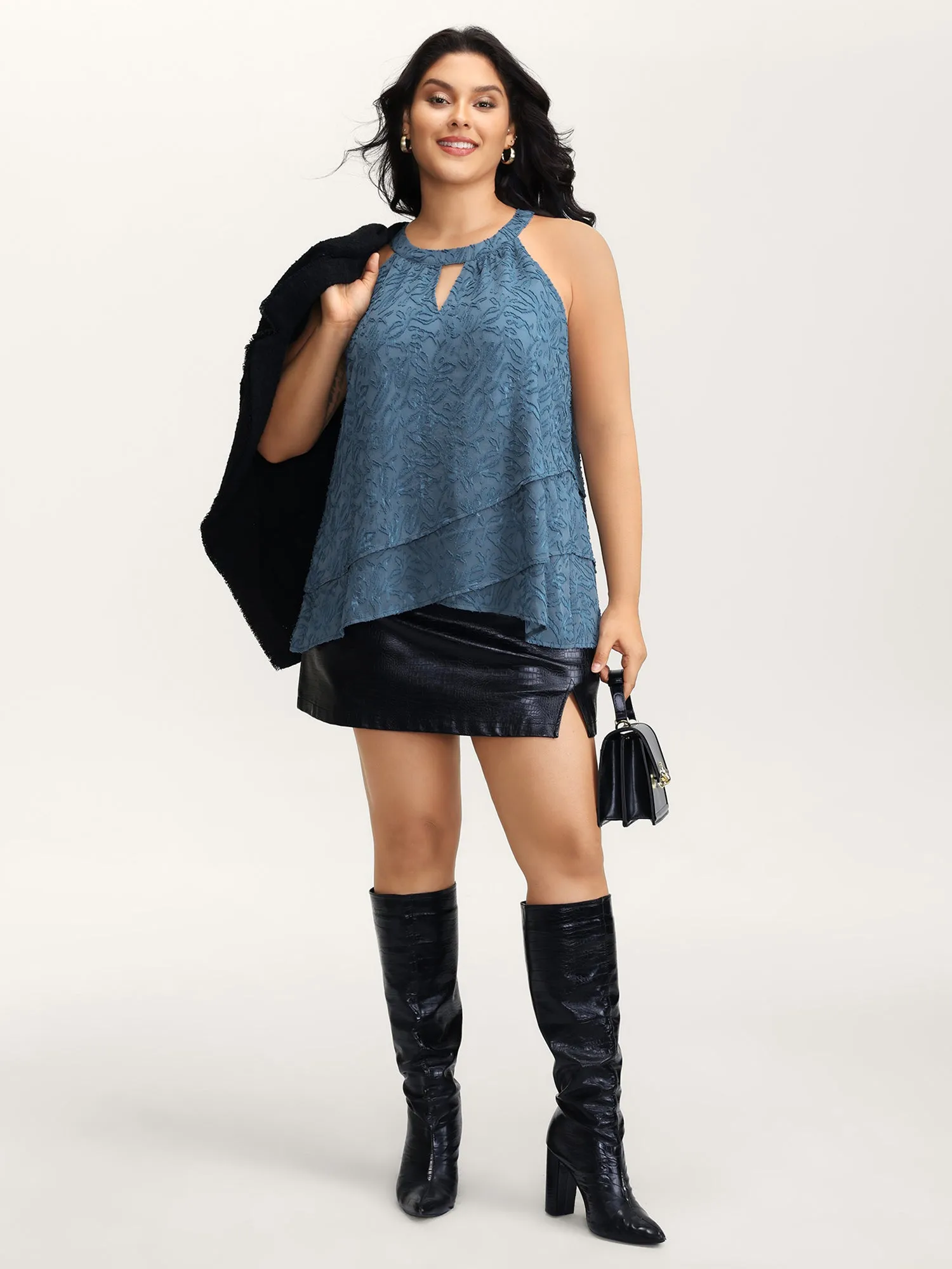 Chiffon Textured Layered Tank Top sold by Bloomchic product image thumbnail 3