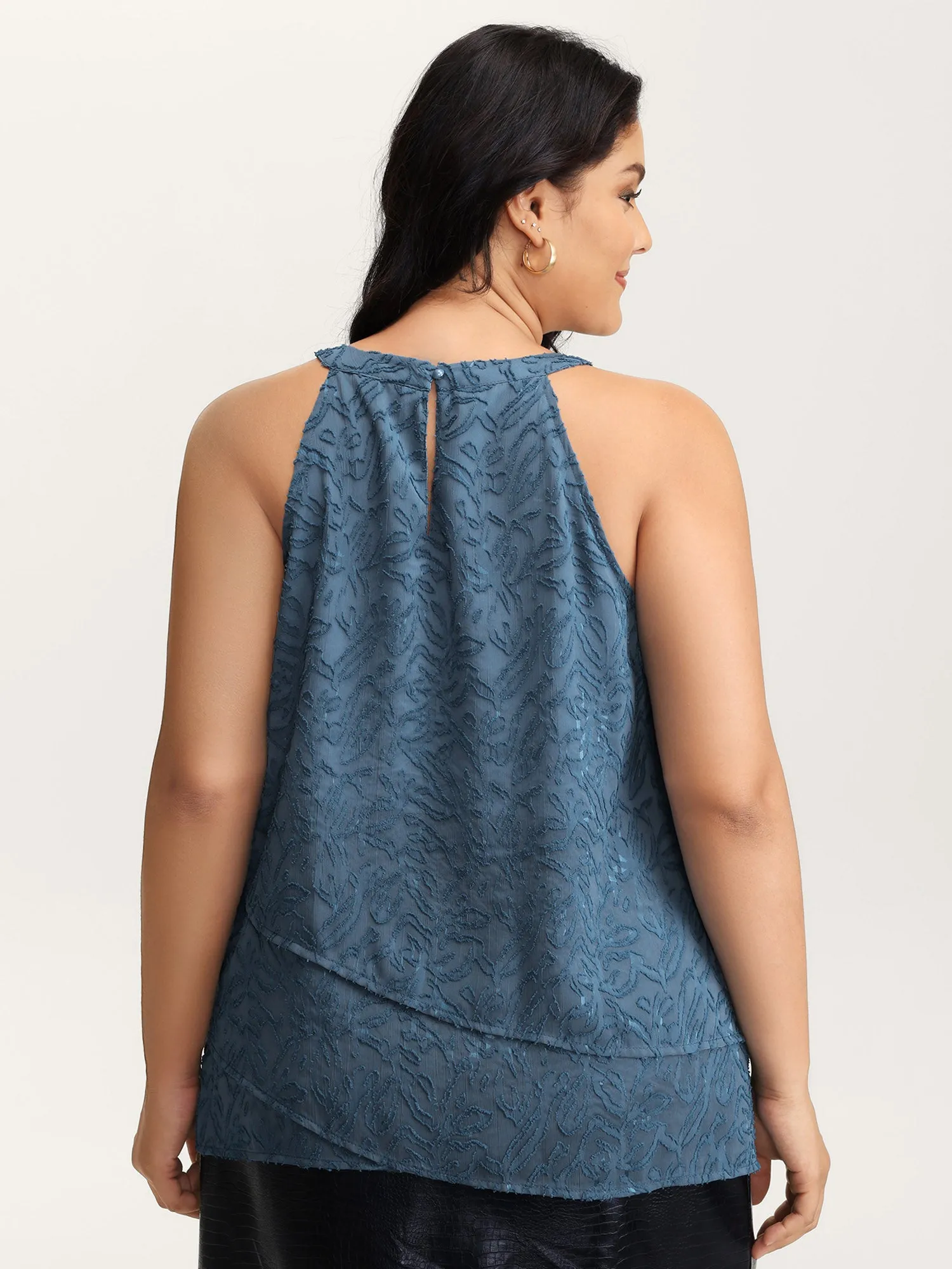 Chiffon Textured Layered Tank Top sold by Bloomchic product image thumbnail 4