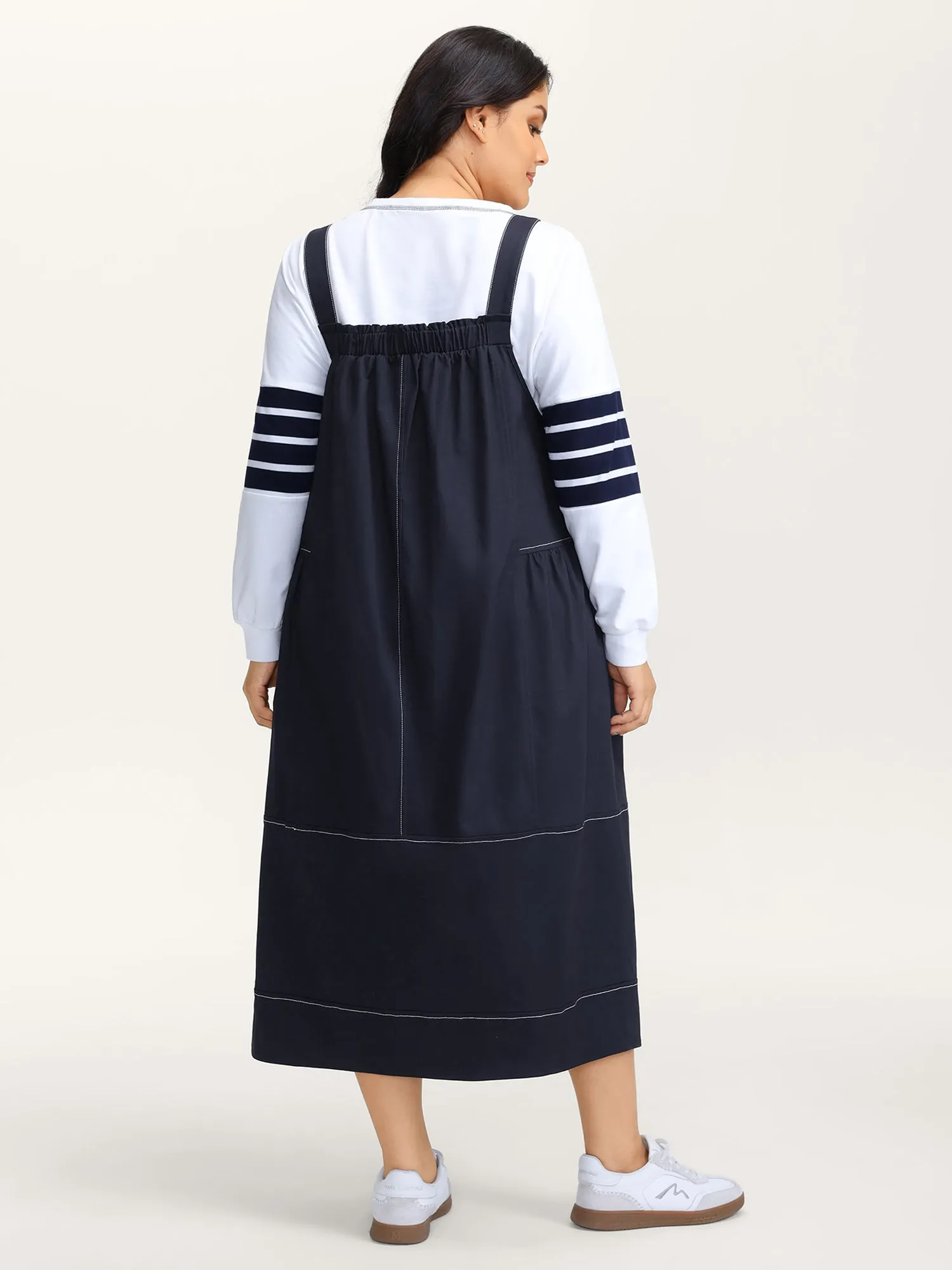 Pure Cotton Overall Adjustable Midi Dress sold by Bloomchic product image thumbnail 4