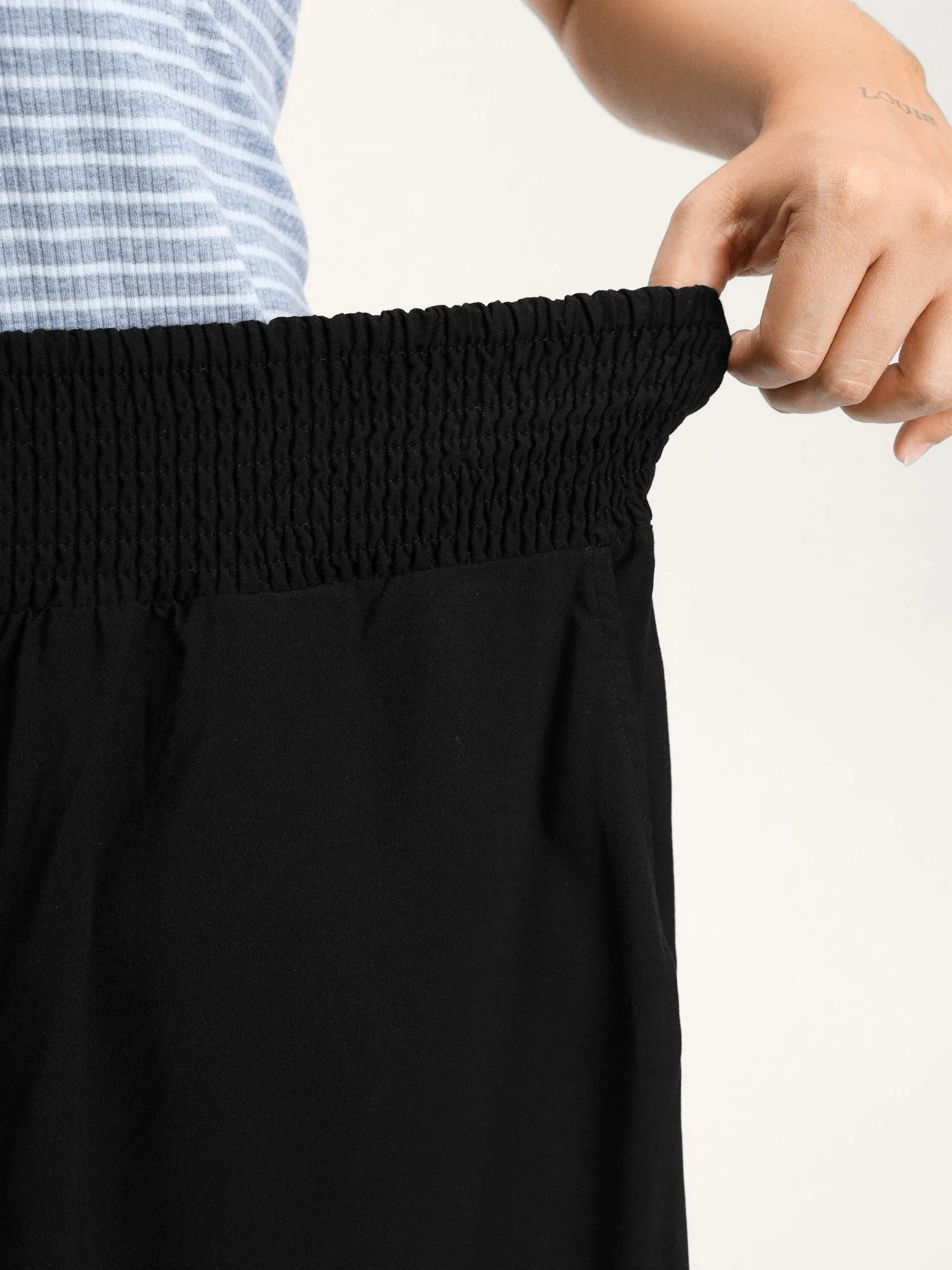 Shirred Wide Waistband Asymmetrical Skirt sold by Bloomchic product image thumbnail 3