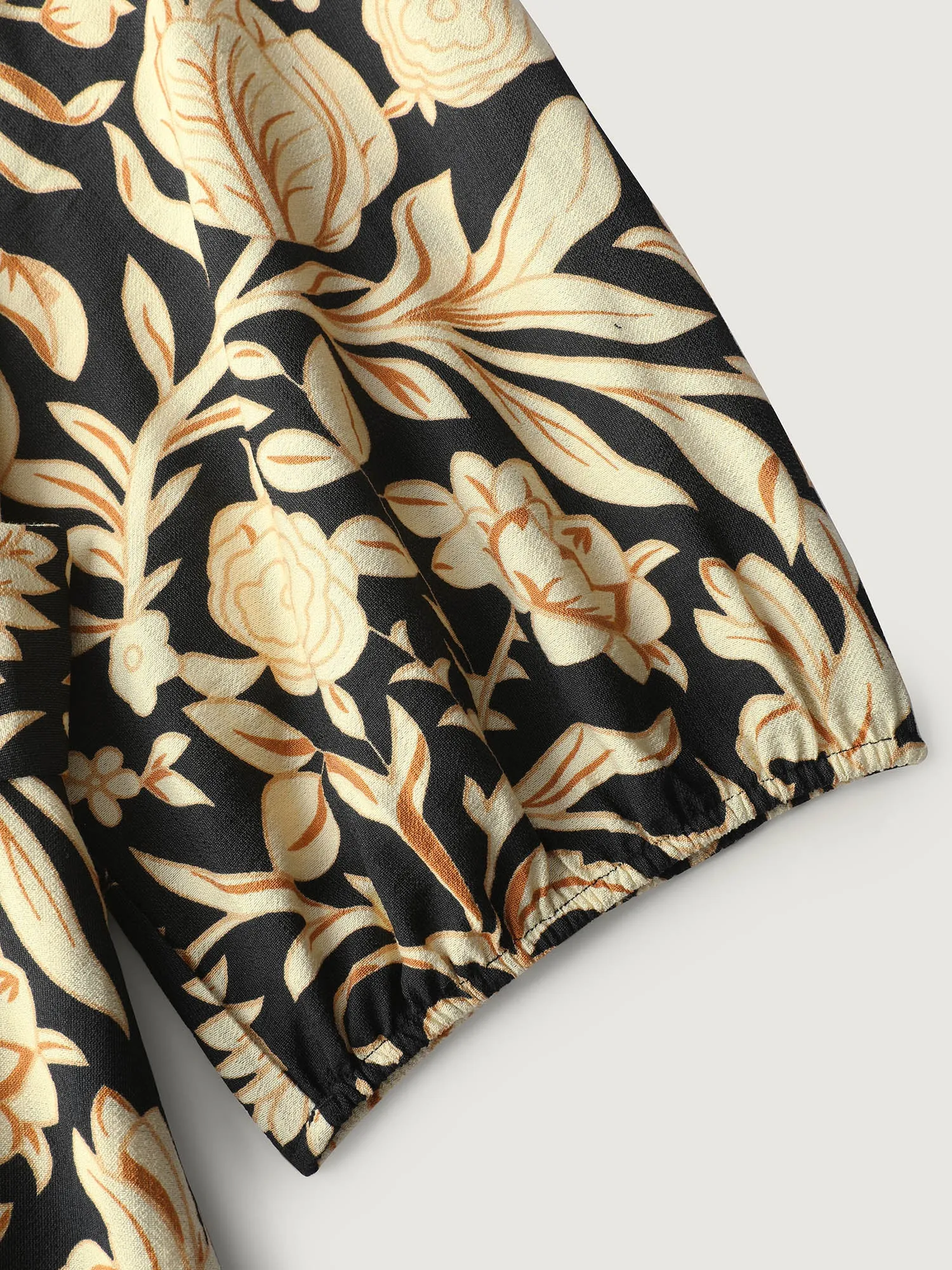 Floral Print Notched Collar Maxi Dress sold by Bloomchic product image thumbnail 5