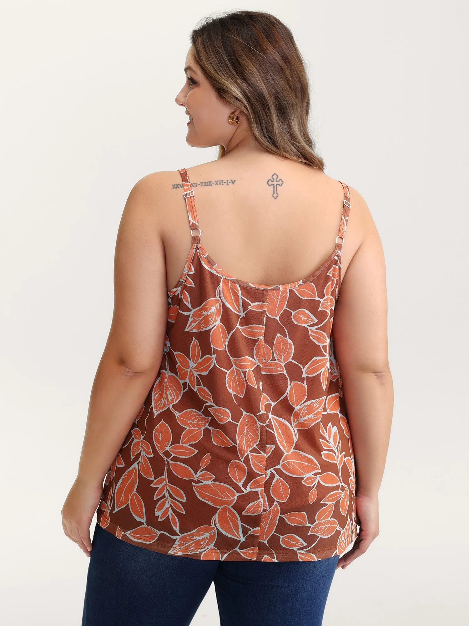 Floral Print Stretchy Mesh Pleated Tank Top sold by Bloomchic product image thumbnail 4