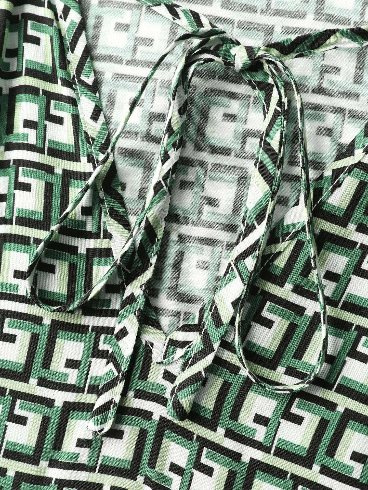 Geometric Print Neck-Tie Relaxed-Fit Blouse sold by Bloomchic product image thumbnail 5