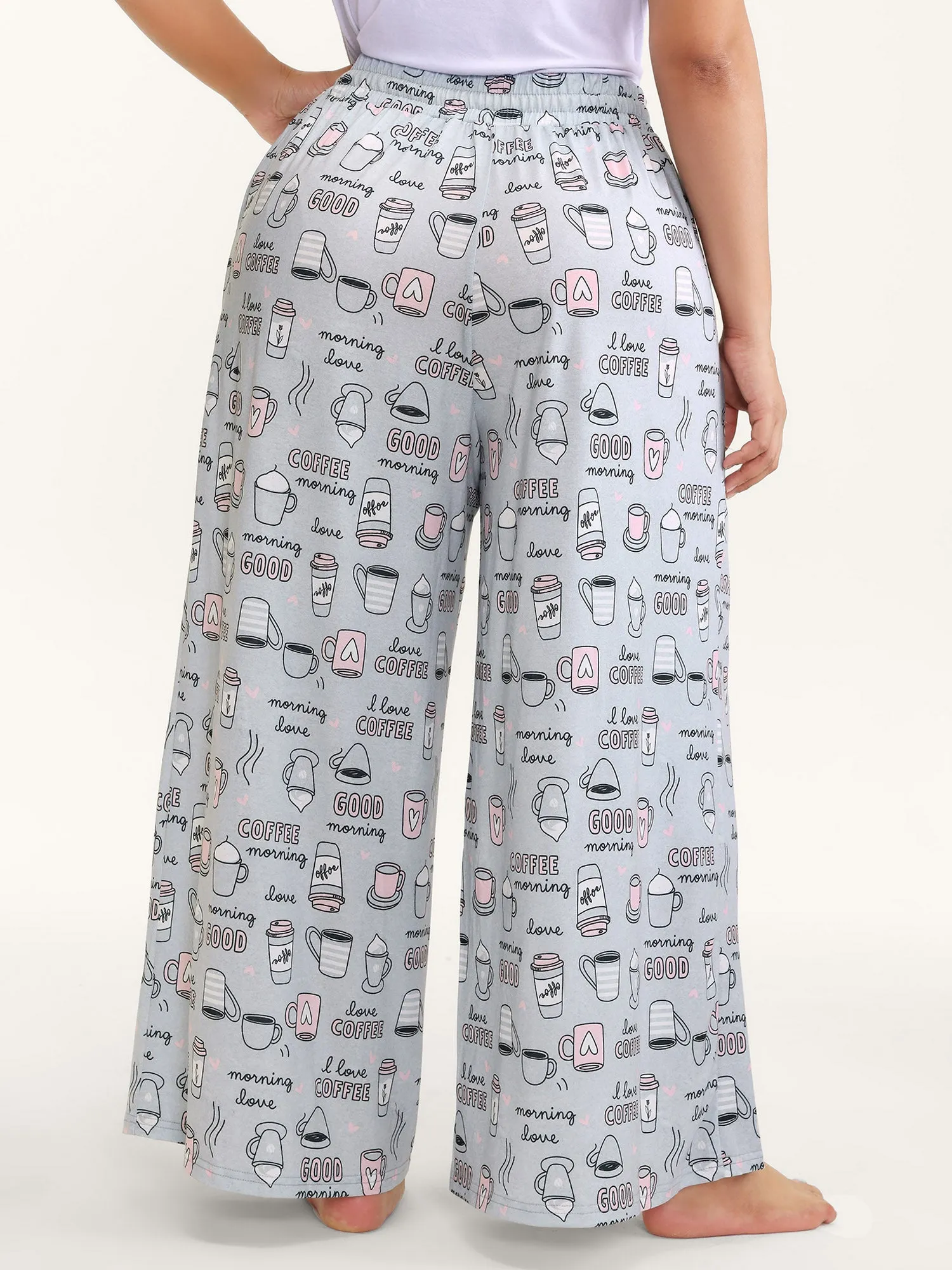 Morning Coffee Wide-Leg Lounge Bottoms sold by Bloomchic product image thumbnail 5