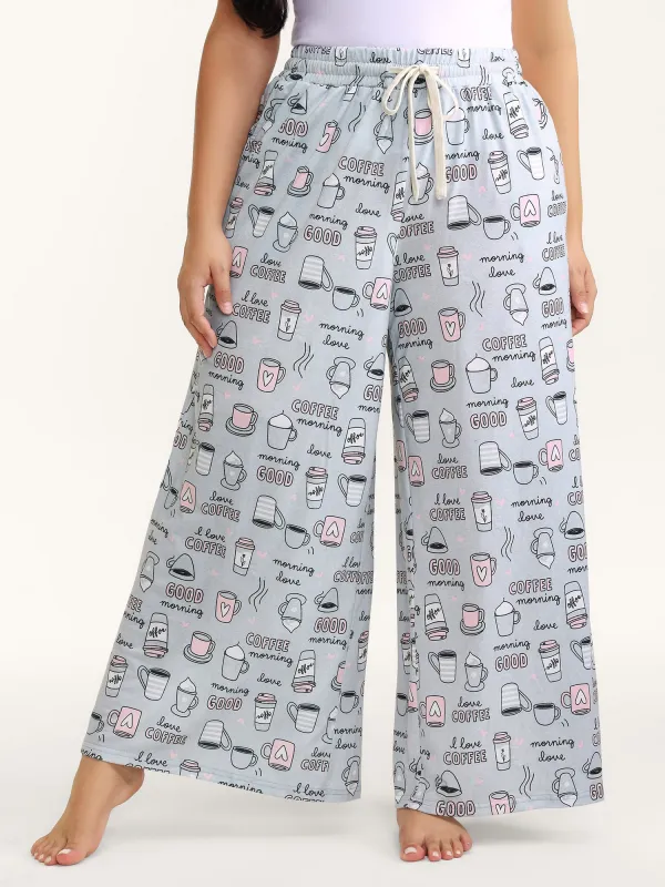 Morning Coffee Wide-Leg Lounge Bottoms sold by Bloomchic