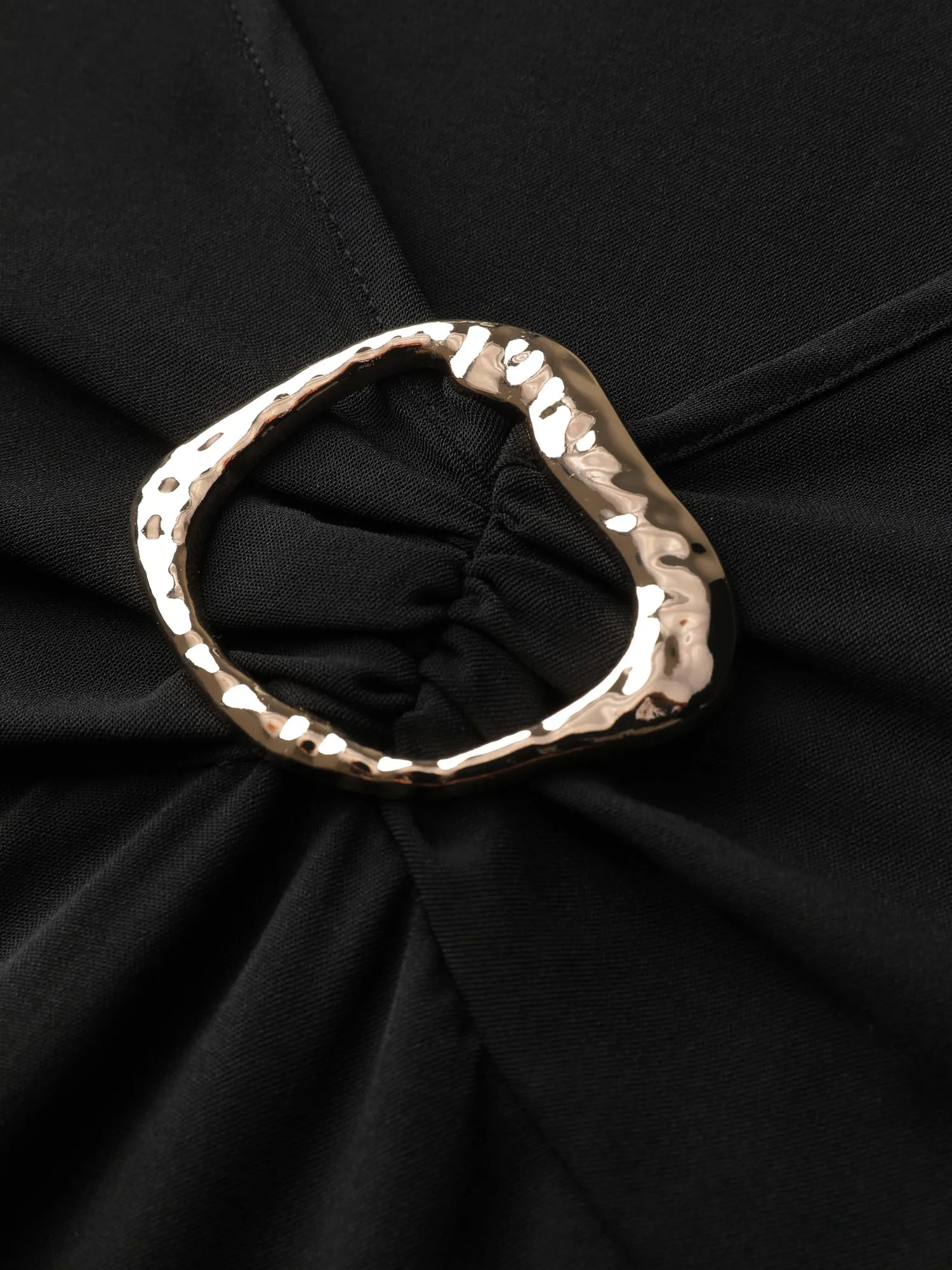 Metal Detail Asymmetrical Neckline Maxi Dress sold by Bloomchic product image thumbnail 5