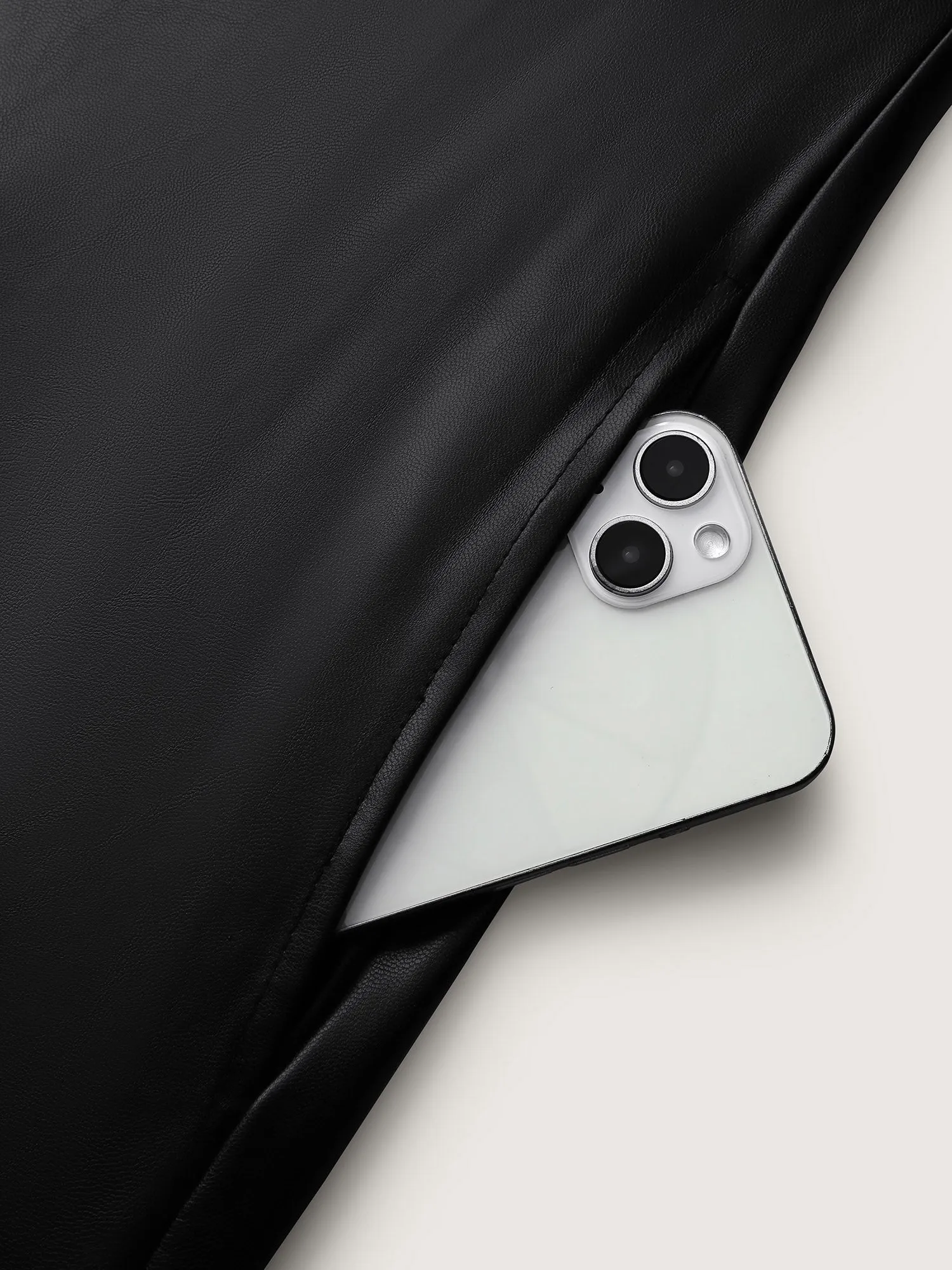 Leather V-Neck Sleeveless Sheath Dress sold by Bloomchic product image thumbnail 5