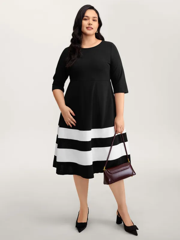 Color Stripes Pockets Midi Dress sold by Bloomchic
