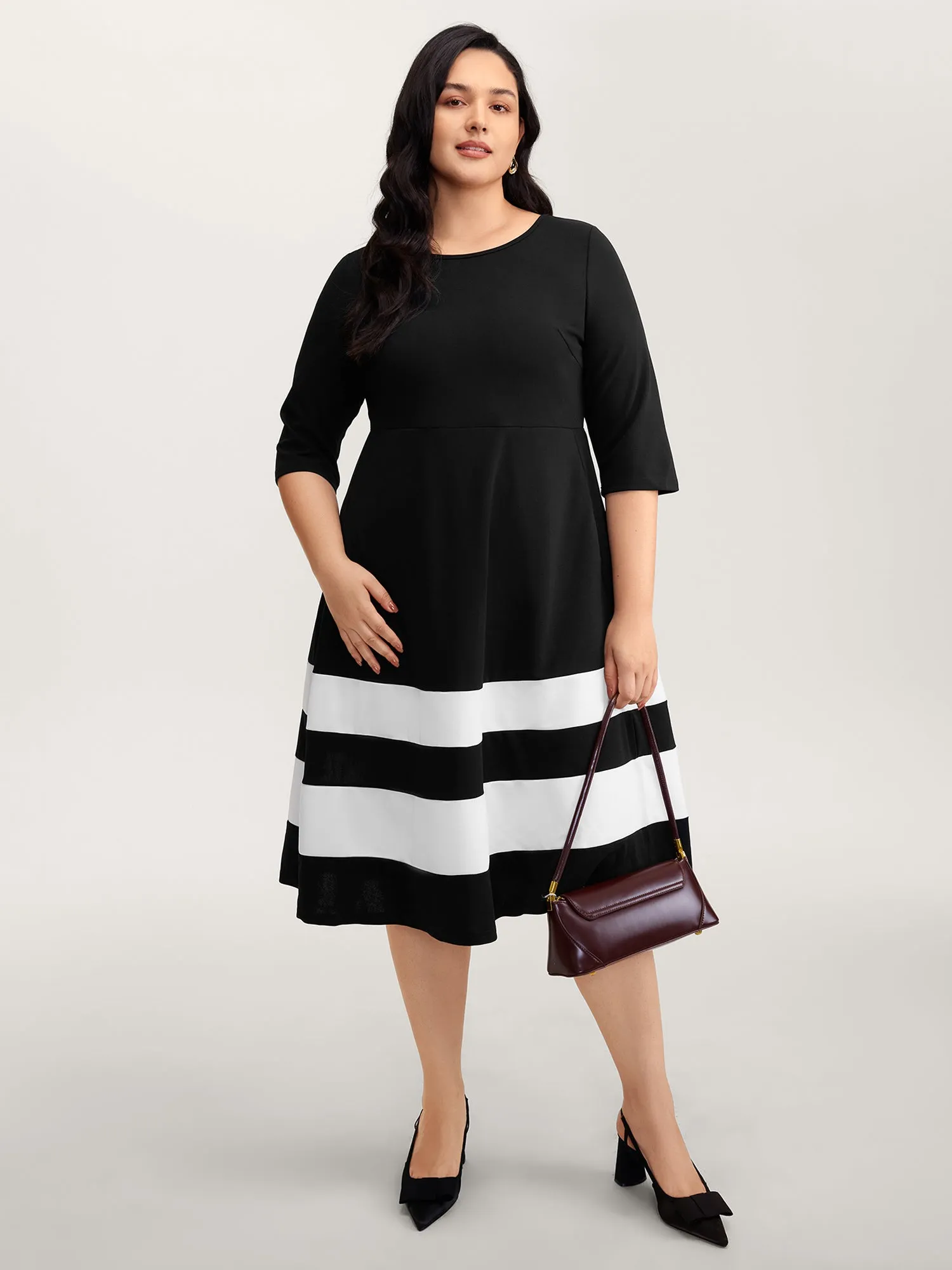 Color Stripes Pockets Midi Dress sold by Bloomchic