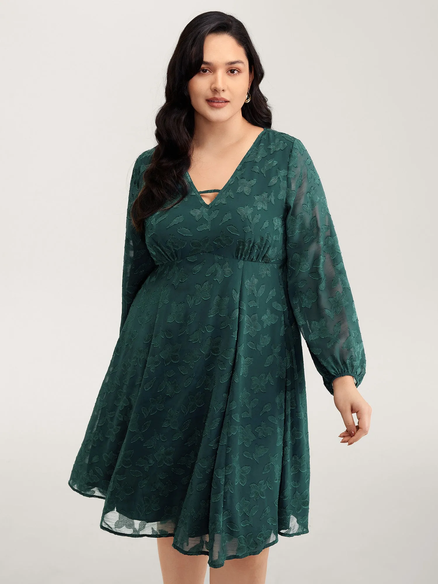 Textured Pockets Lined Midi Dress sold by Bloomchic