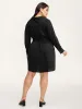 Pleated Belted Waist Midi Shirt Dress sold by Bloomchic