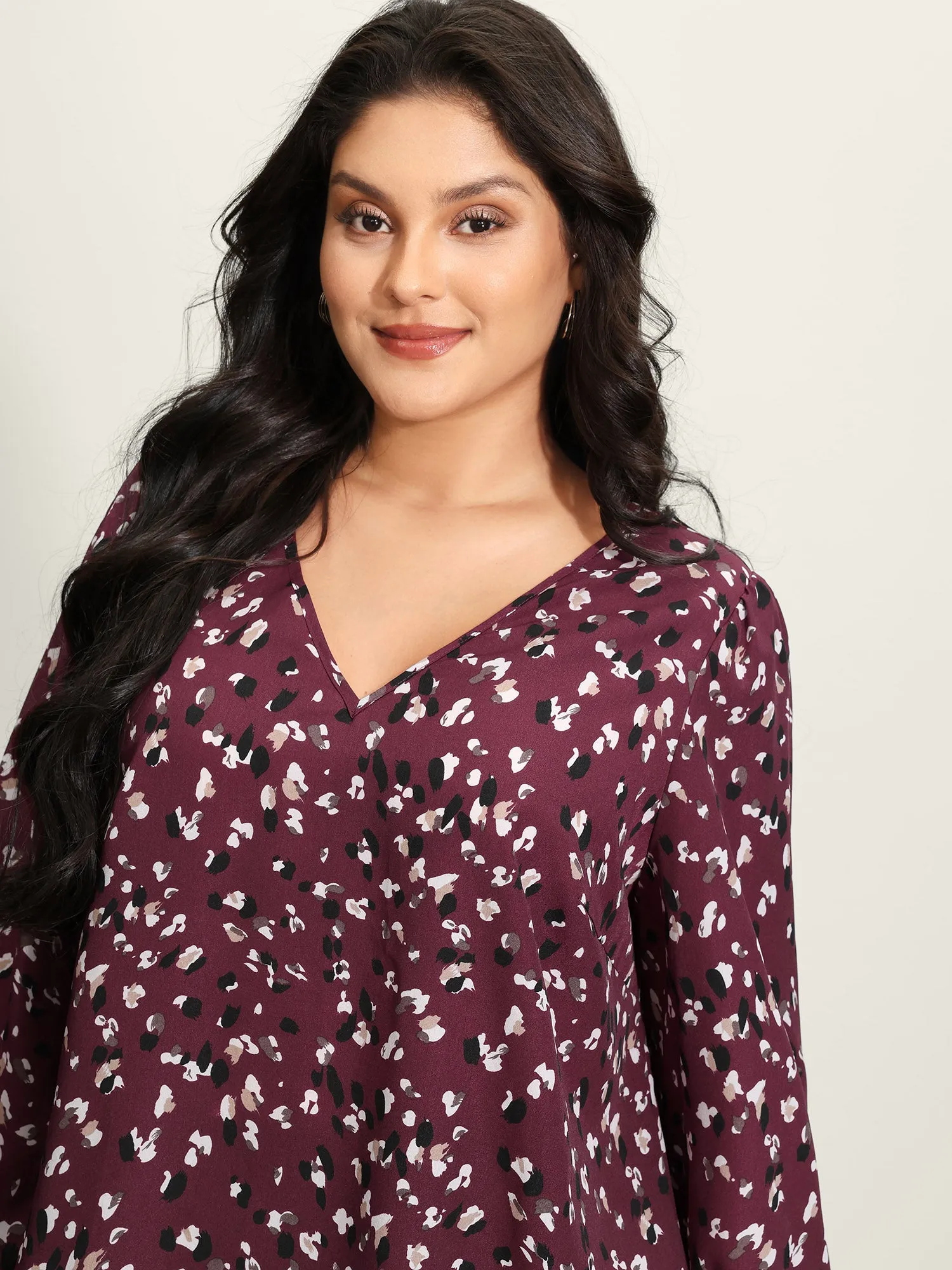 Leopard Print Stretchy Cuff Sleeve Blouse sold by Bloomchic product image thumbnail 2