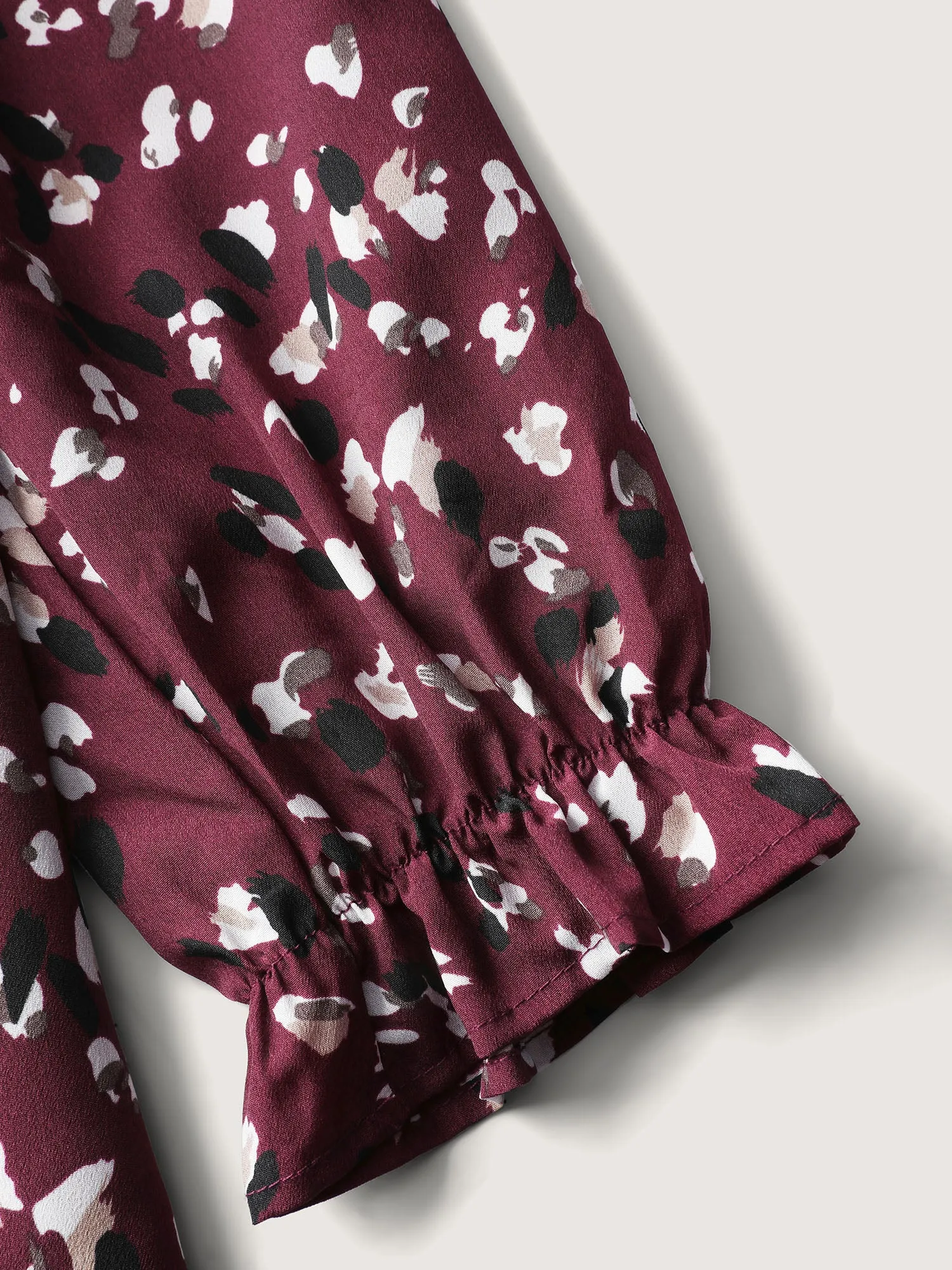 Leopard Print Stretchy Cuff Sleeve Blouse sold by Bloomchic product image thumbnail 5