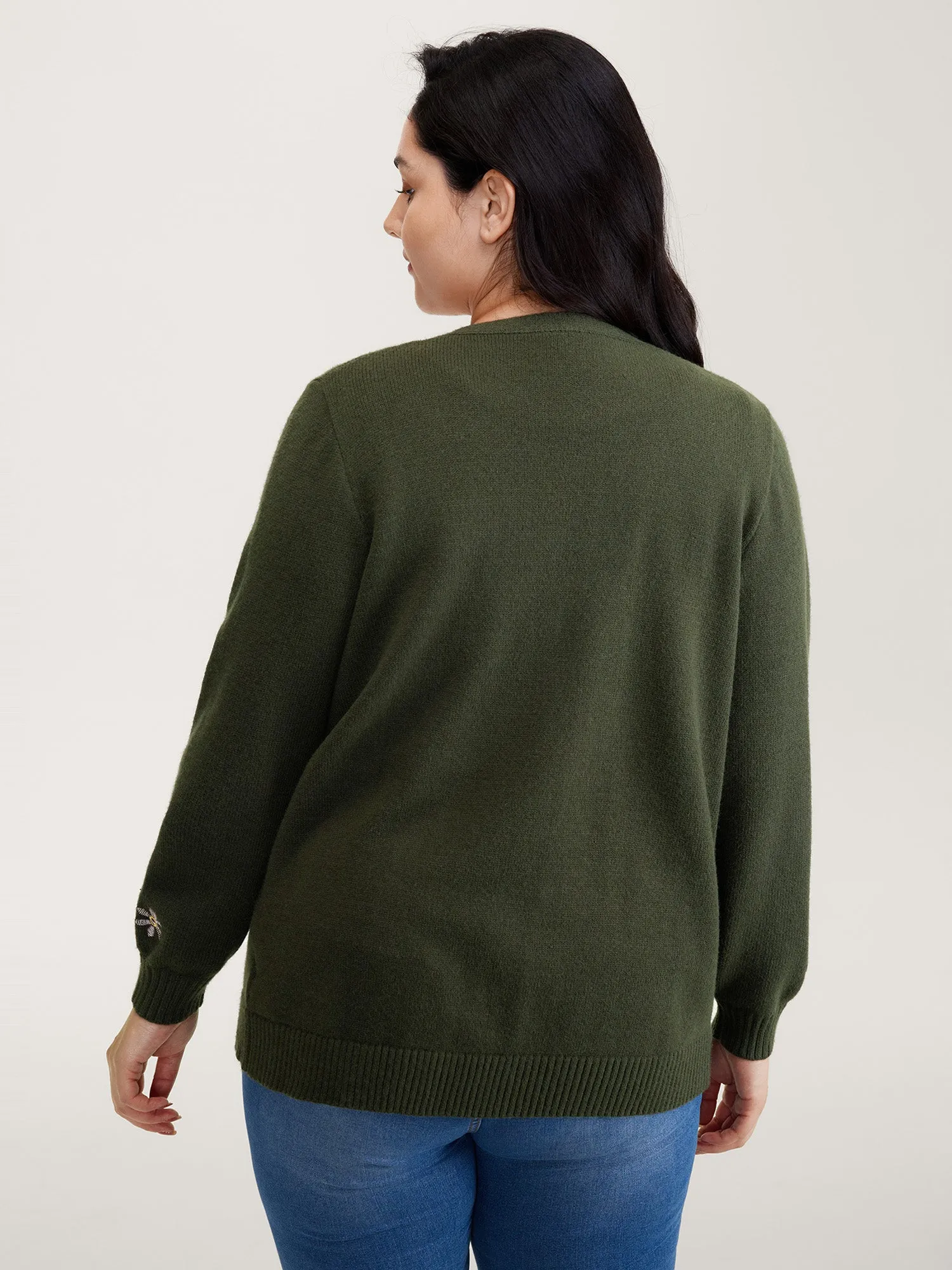 Supersoft Embroidered Button Knit Cardigan sold by Bloomchic product image thumbnail 4