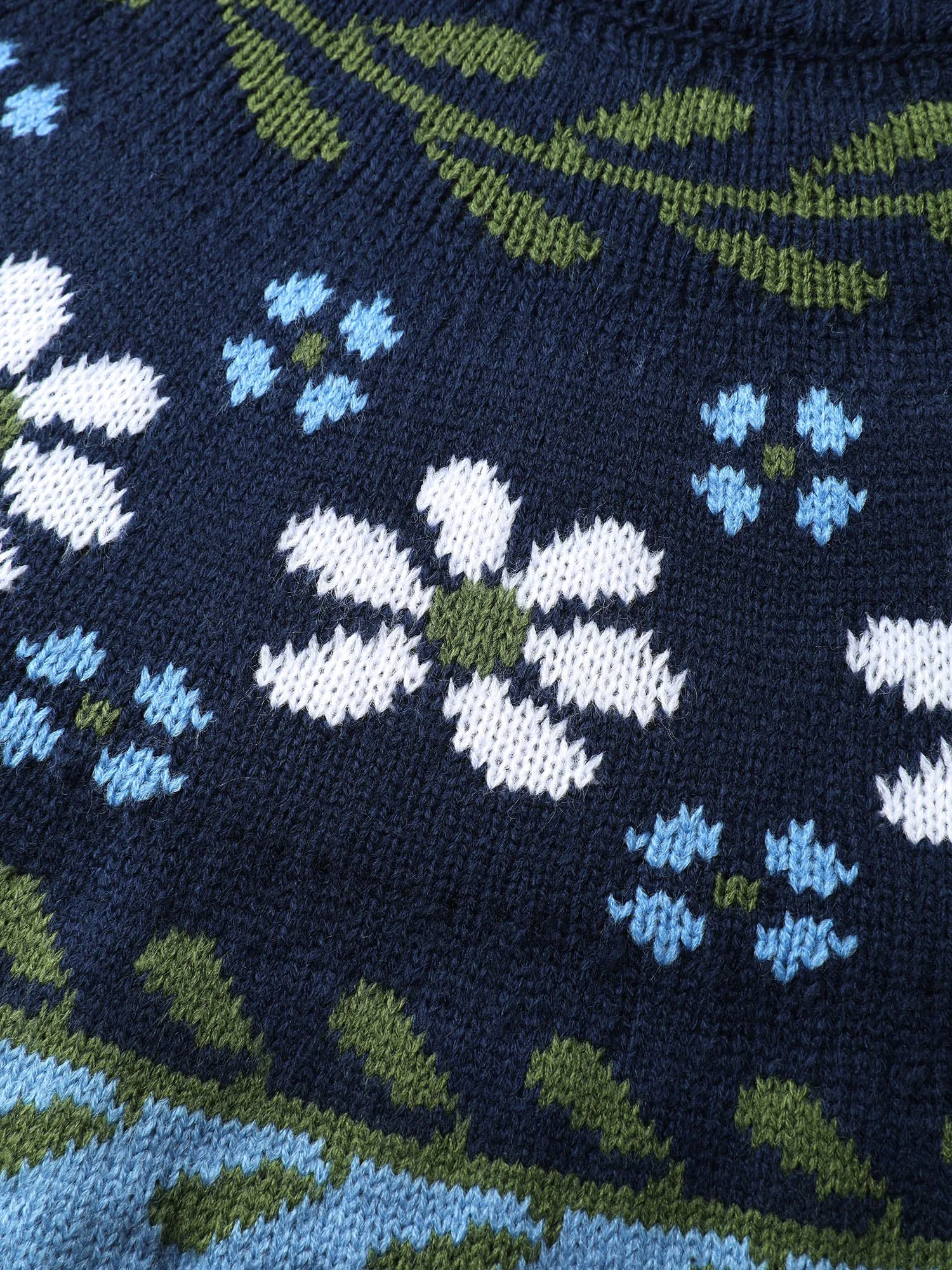 Cable Knit Jacquard Floral Contrast Pullover sold by Bloomchic product image thumbnail 5