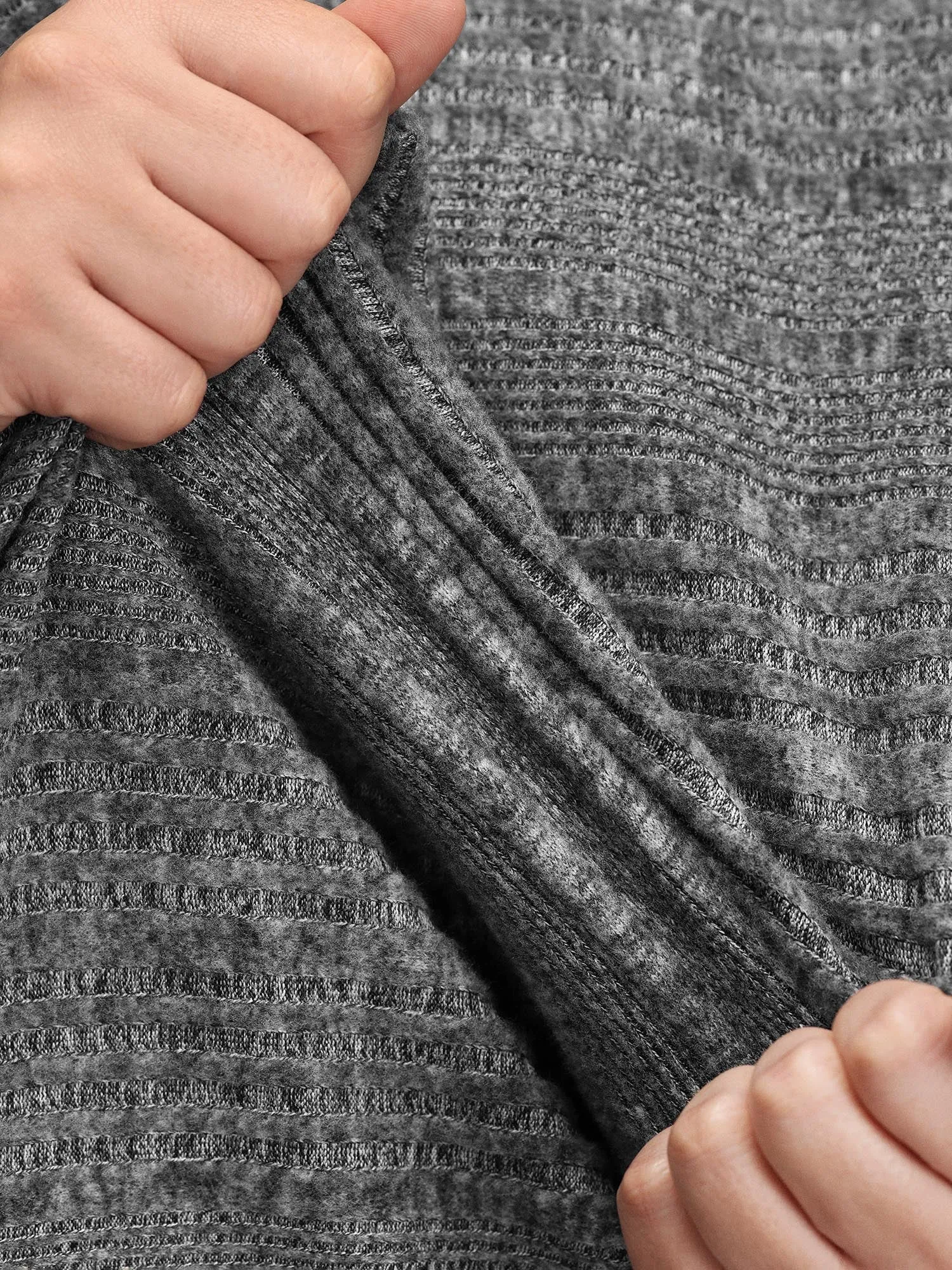 Stretchy Stripe Knit Raglan Sleeve Sweatshirt sold by Bloomchic product image thumbnail 4