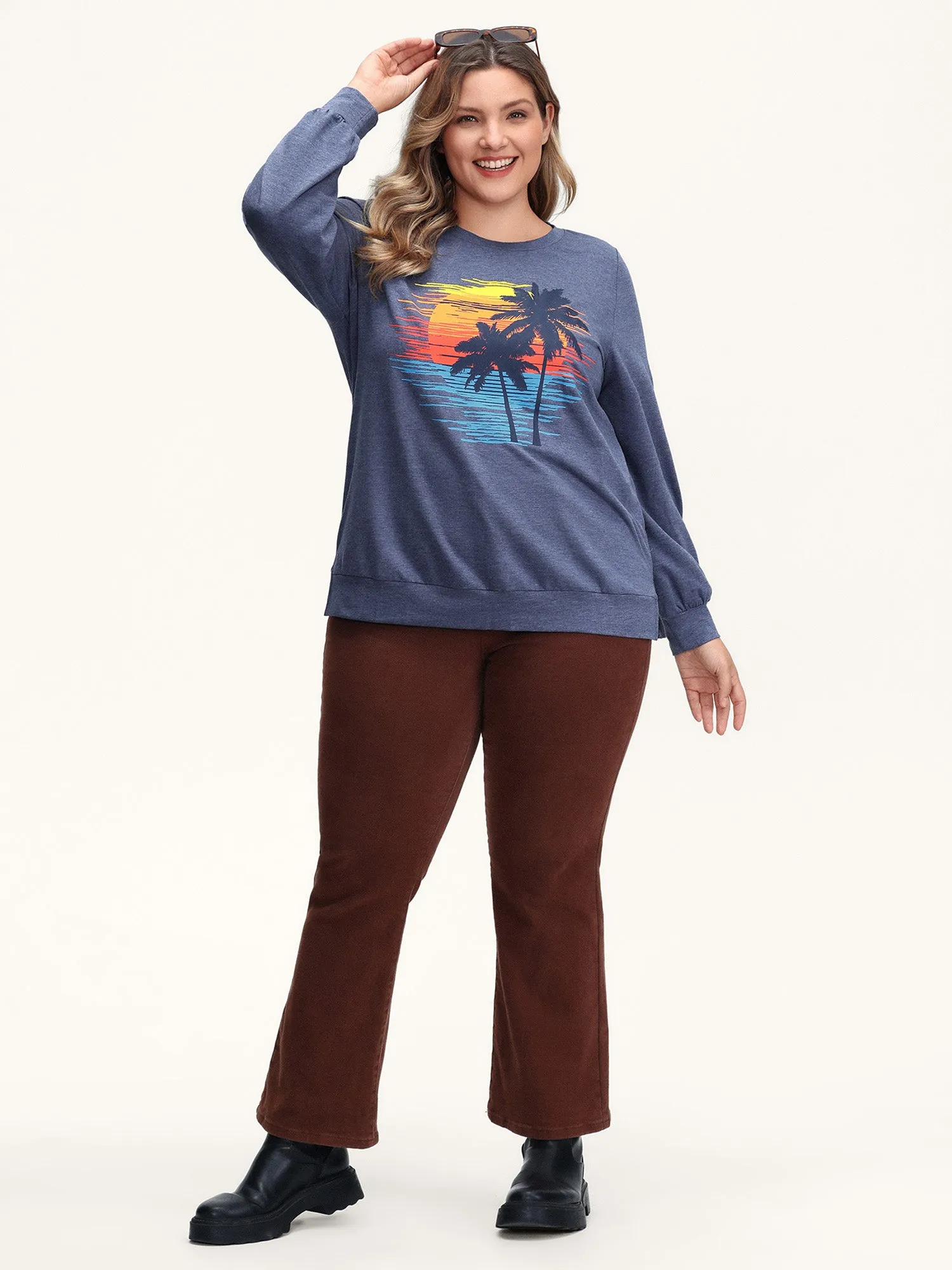 Heather Island Pattern Sweatshirt sold by Bloomchic product image thumbnail 3