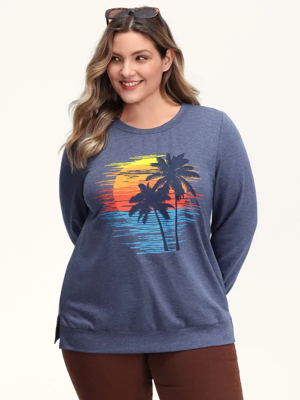 Heather Island Pattern Sweatshirt sold by Bloomchic