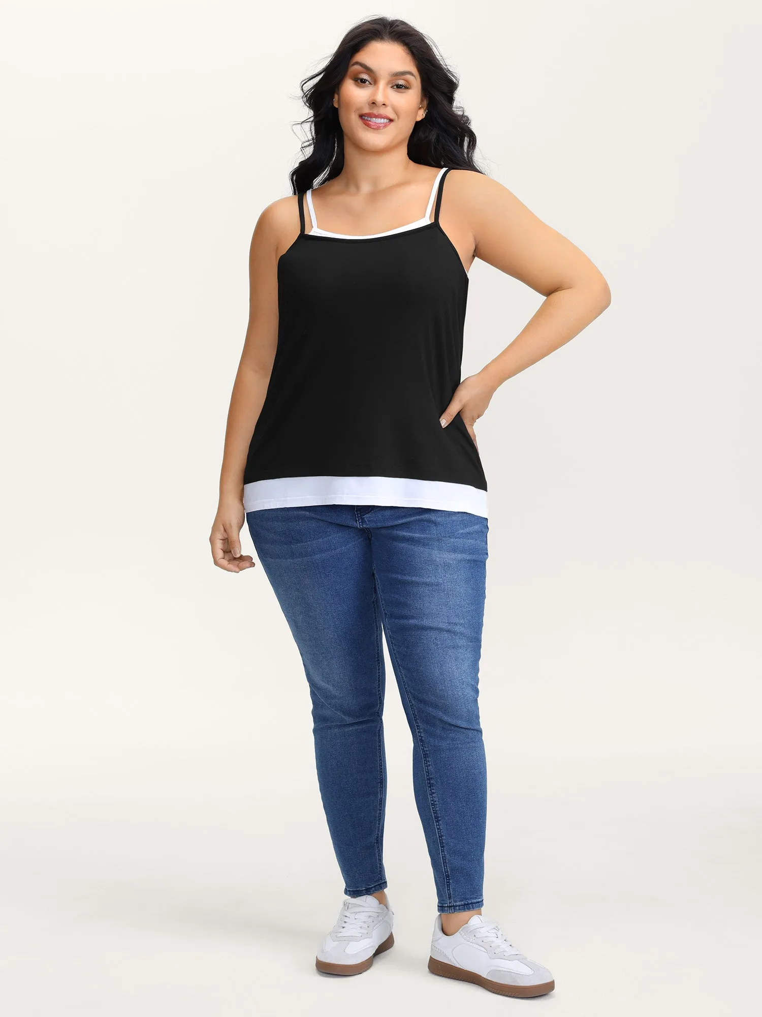 Supersoft Thin Straps Fitted Tank Top sold by Bloomchic product image thumbnail 3