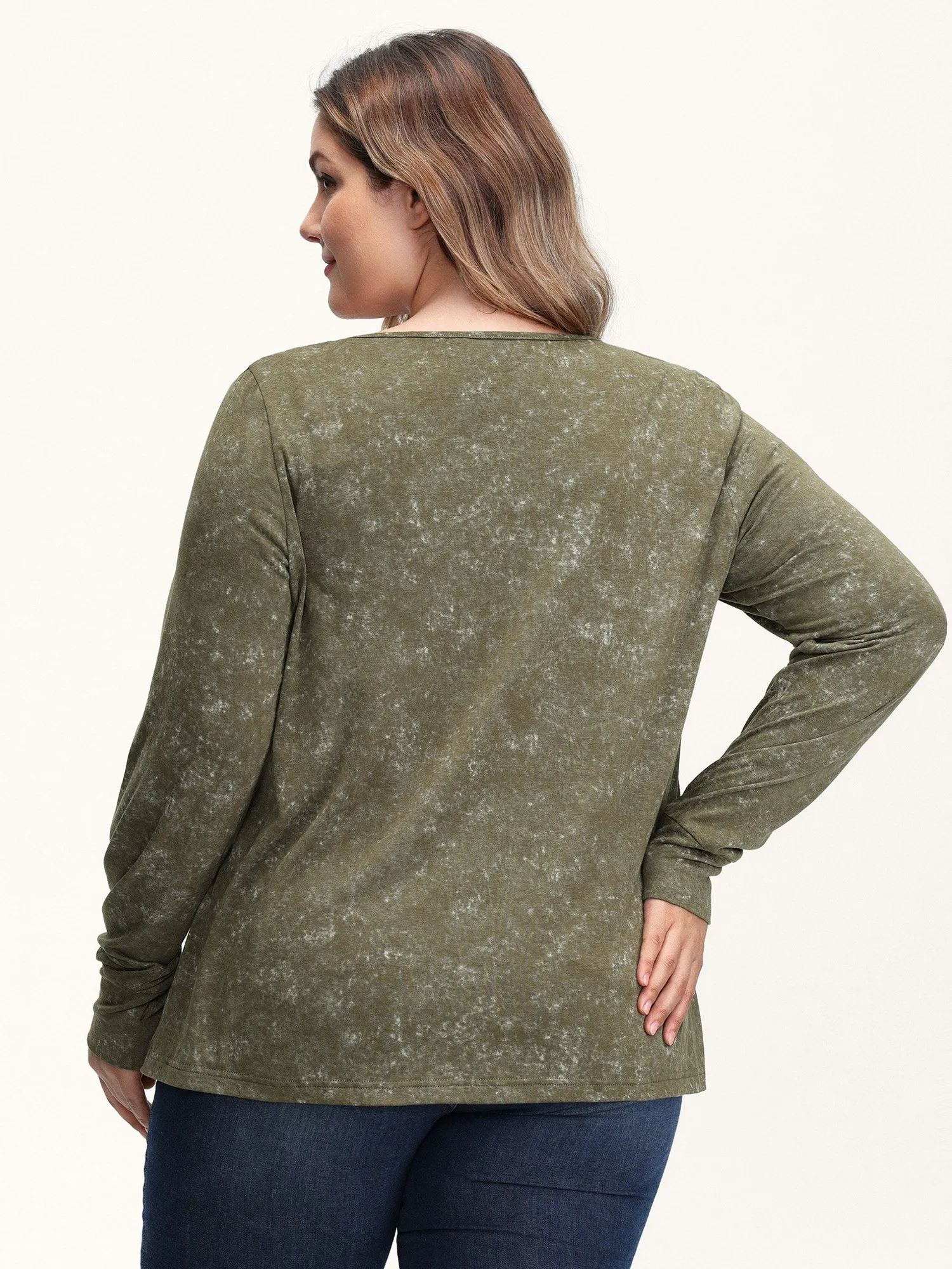 Snowflake Effect Button Detail T-Shirt sold by Bloomchic product image thumbnail 4