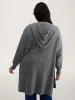 Hooded Button Slit Pockets Knit Cardigan sold by Bloomchic