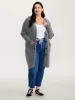 Hooded Button Slit Pockets Knit Cardigan sold by Bloomchic