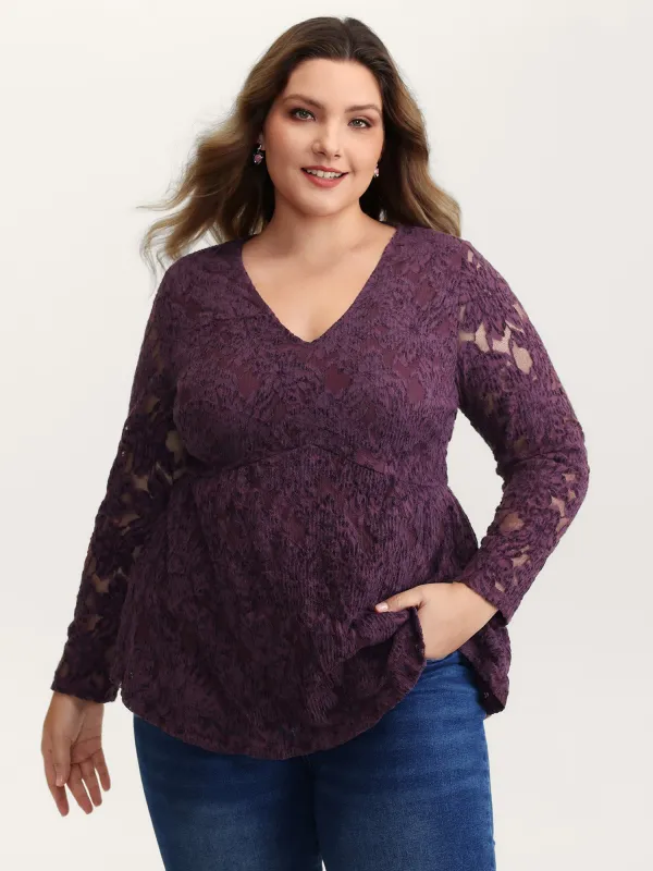 Textured Lined Fit and Flare Knit Top sold by Bloomchic