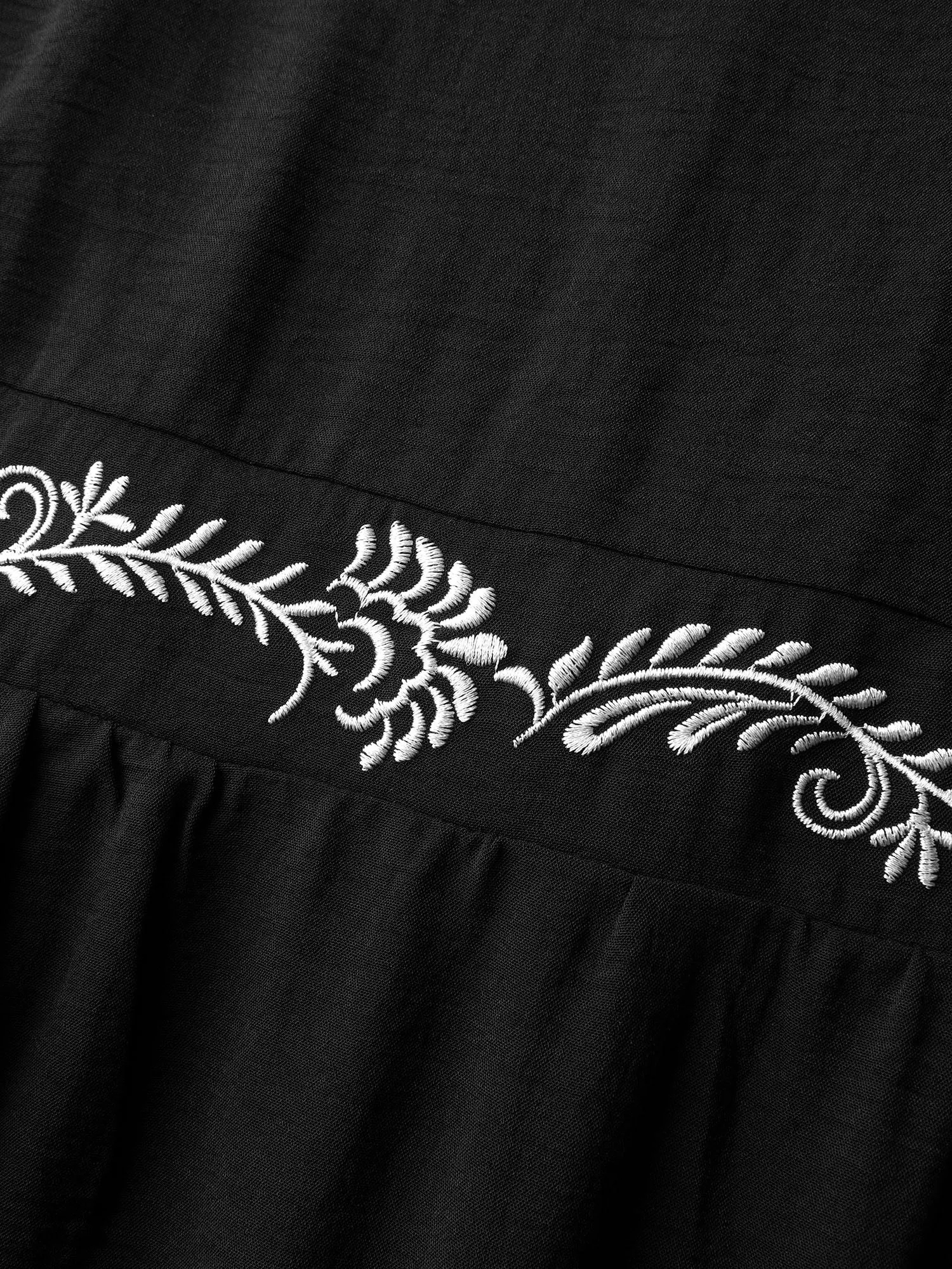 Embroidered Shirred Waist-Defining Maxi Dress sold by Bloomchic product image thumbnail 5