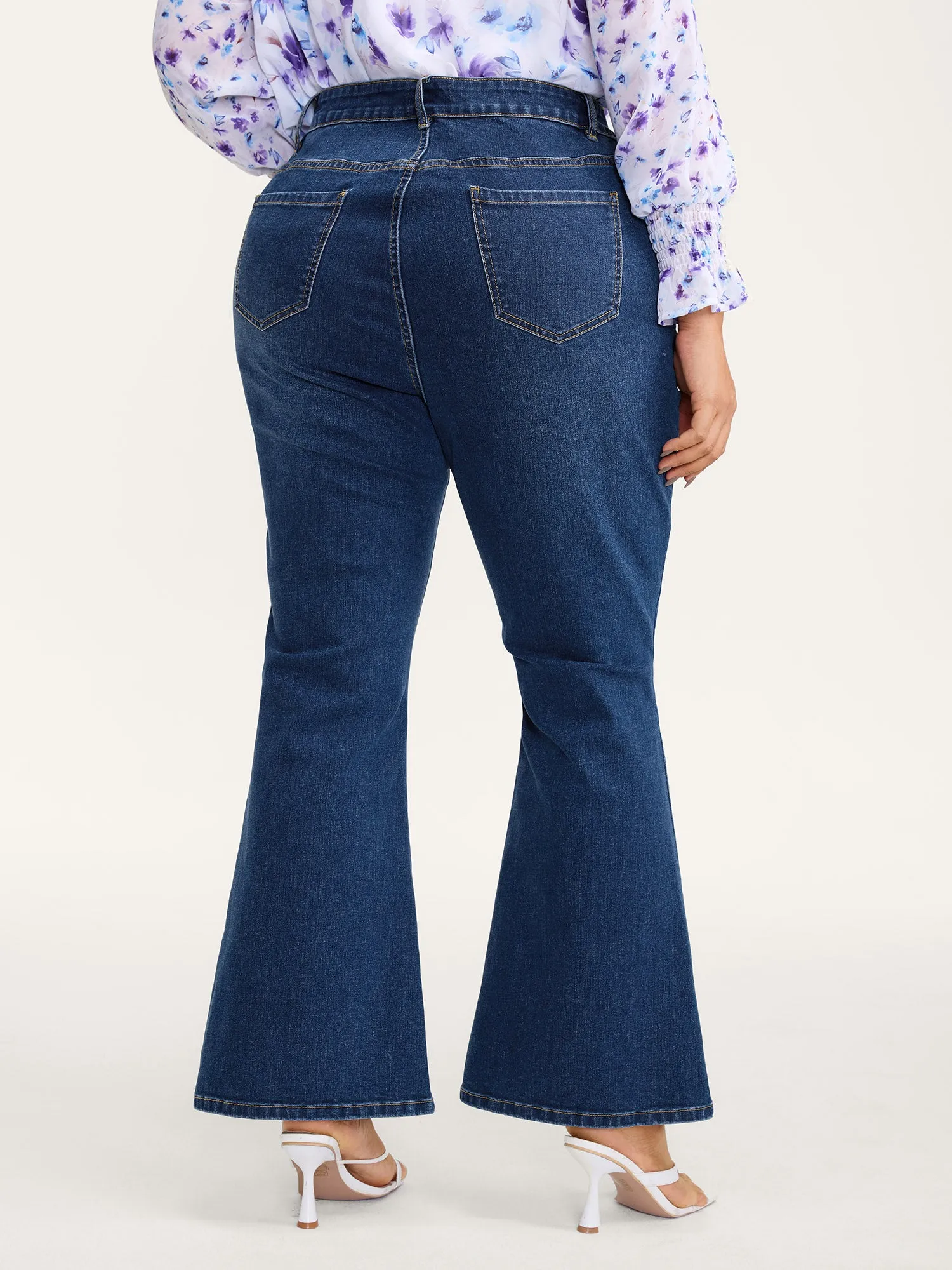 Stretchy Mid-Rise Bootcut Jeans sold by Bloomchic product image thumbnail 4